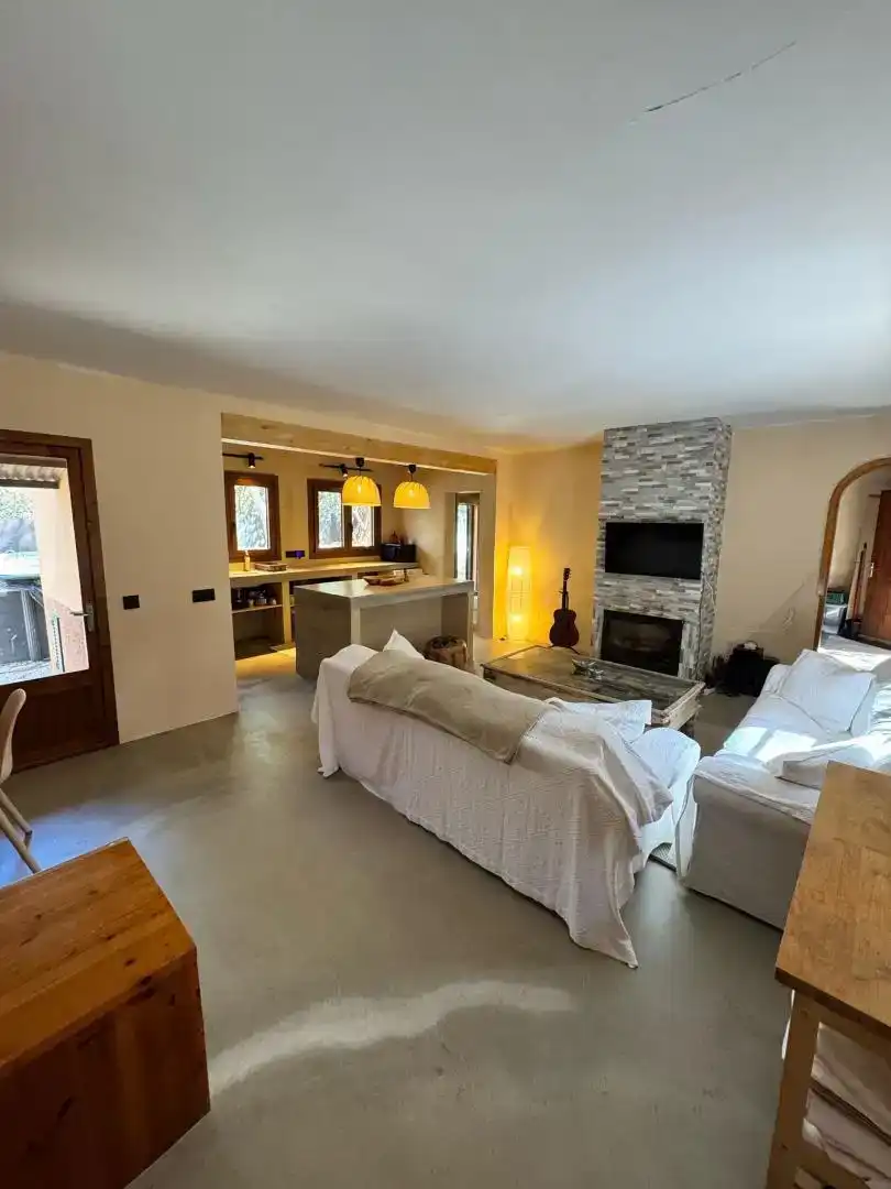 Sala d'estar de Finca rústica de lloguer en Algaida amb Jardí privat, Piscina i Moblat