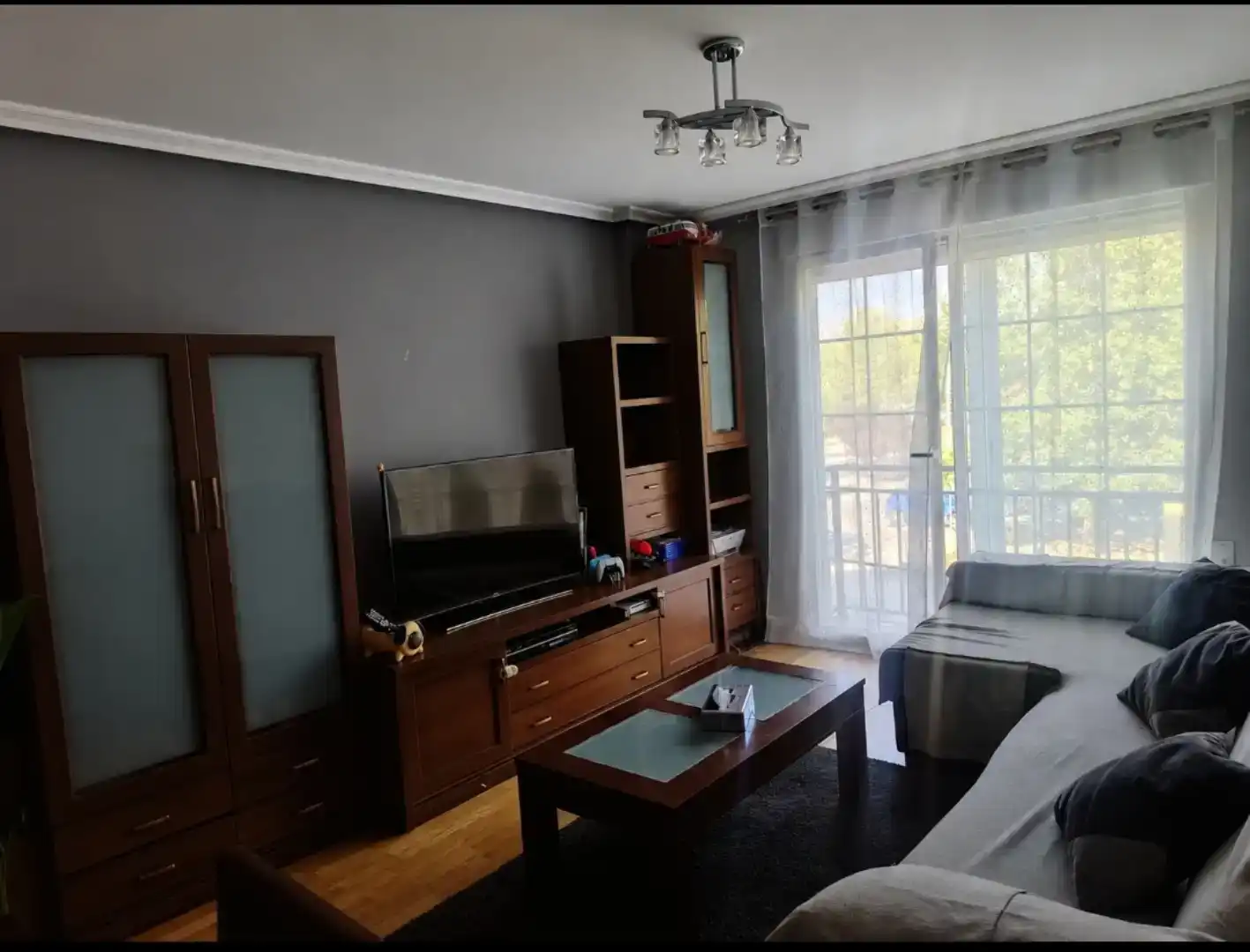 Sala d'estar de Pis de lloguer en Ávila amb Parquet, Traster i Piscina