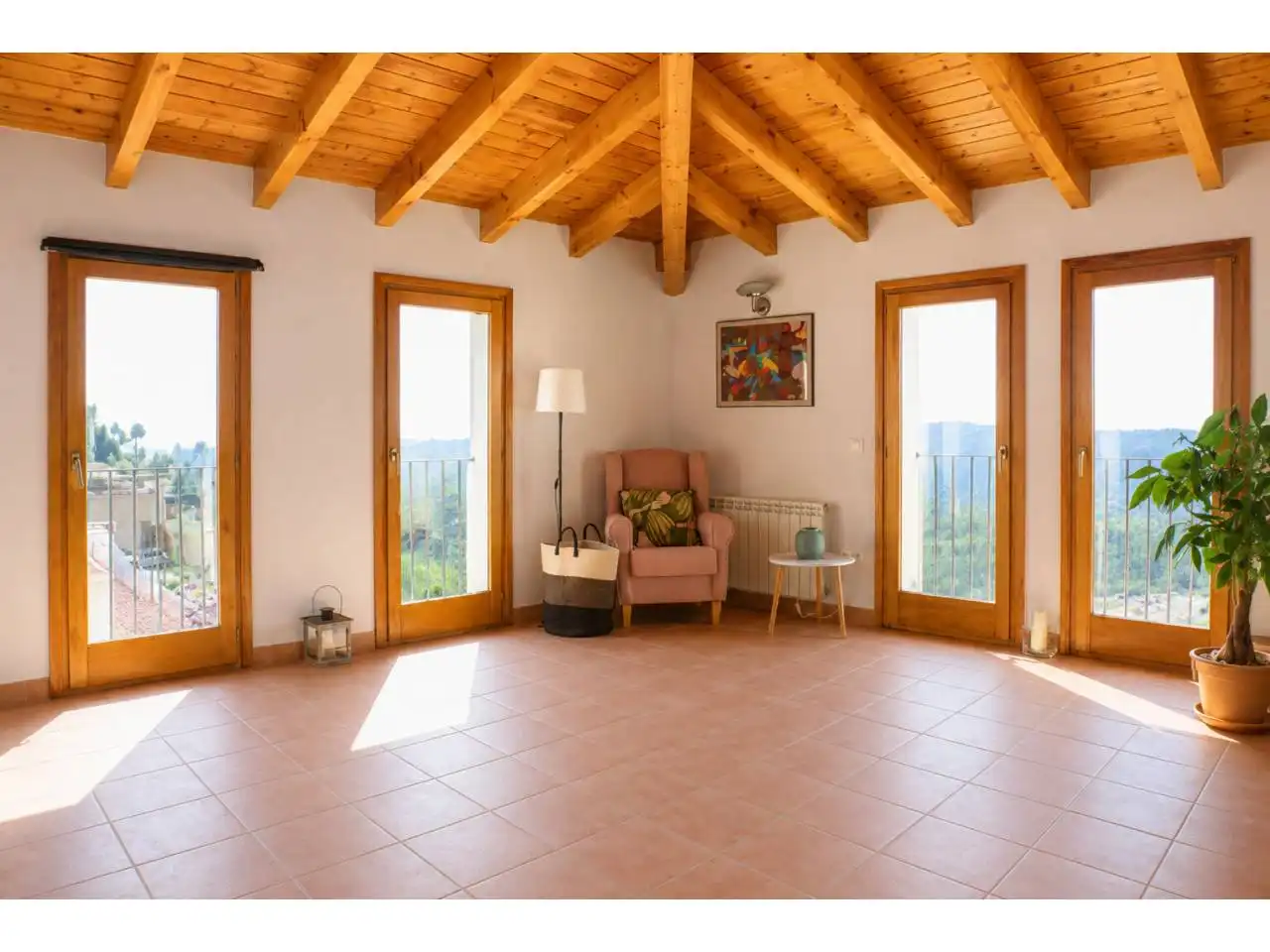 Sala de estar de Casa o chalet de alquiler en Sant Feliu de Codines con Aire acondicionado, Calefacción y Jardín privado