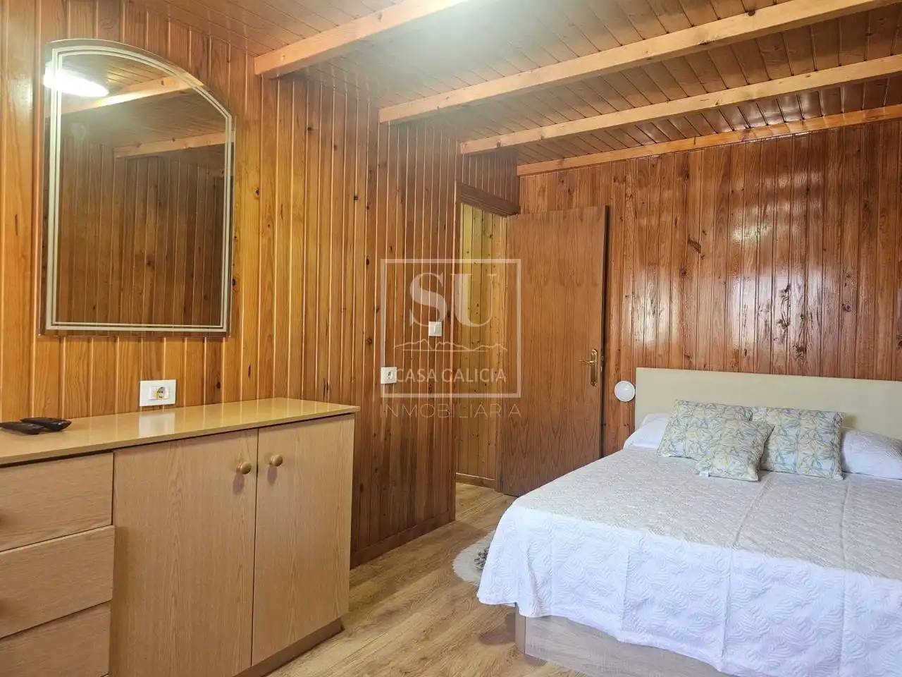 Schlafzimmer von Haus oder Chalet zur Miete in Baiona mit Privatgarten, Terrasse und Möbliert