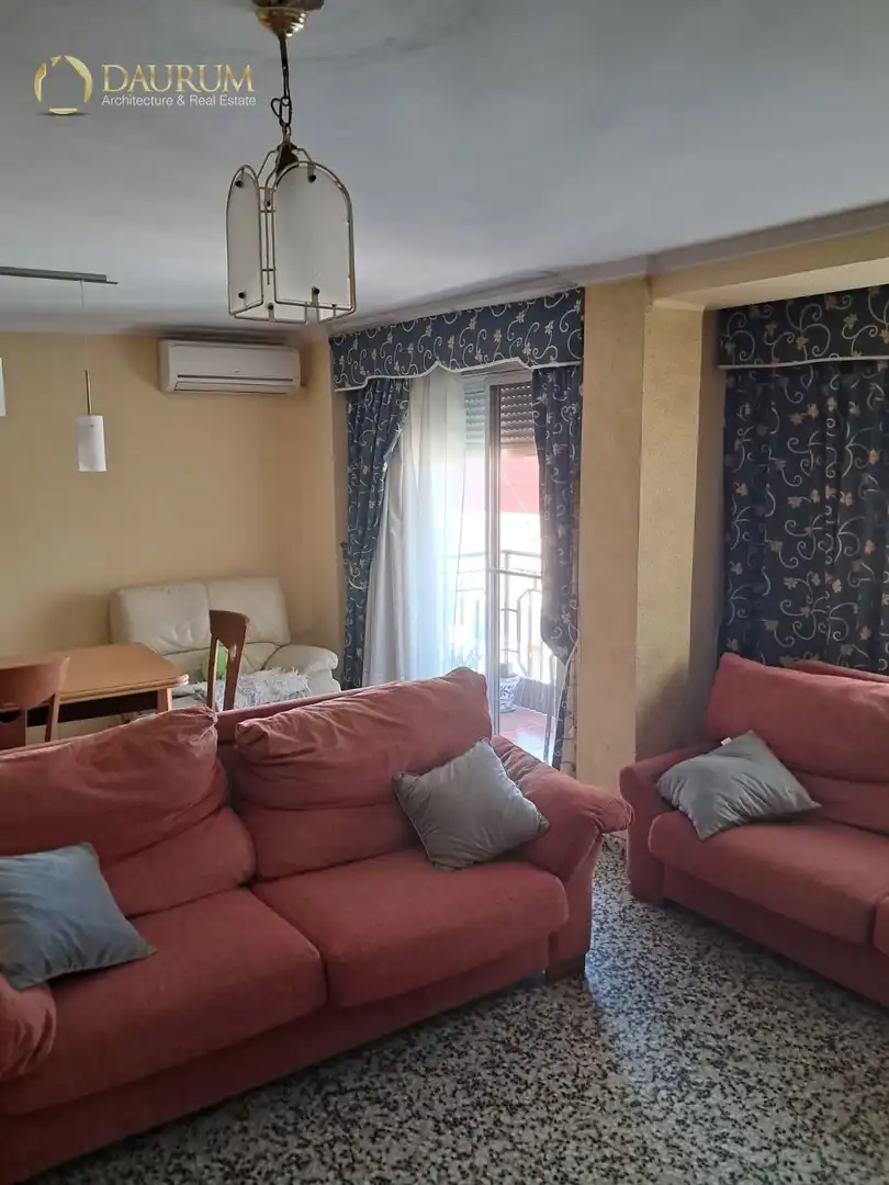 Living room of Flat for sale in Cheste  with Air Conditioner, Terrace and Furnished