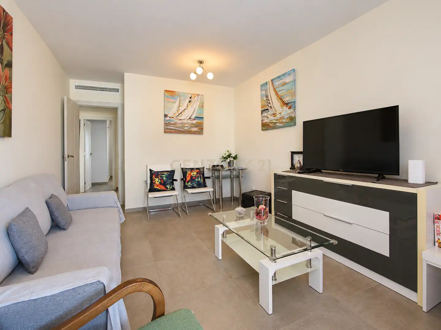 Wohnzimmer von Wohnungen zur Miete in Calpe / Calp mit Klimaanlage, Abstellraum und Ofen