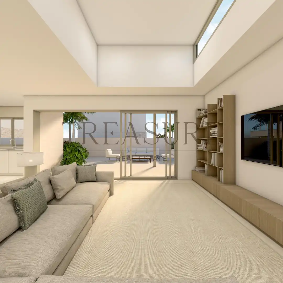 Sala d'estar de Casa o xalet en venda en Murcia amb Jardí privat, Terrassa i Piscina
