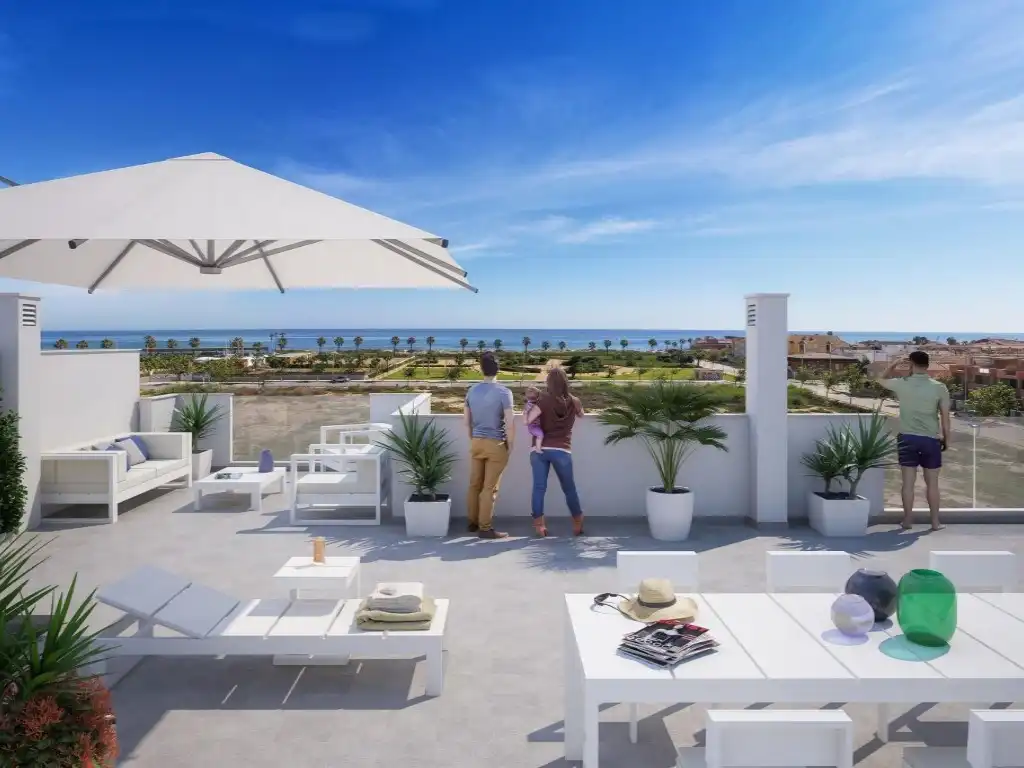 Terraza de Casa o chalet en venta en Pilar de la Horadada con Aire acondicionado, Jardín privado y Piscina