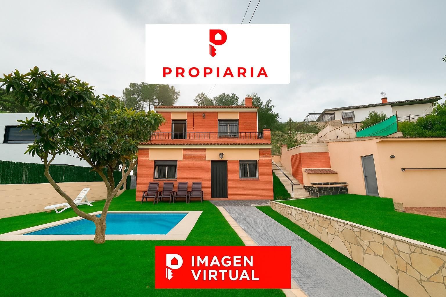 Exterior view of House or chalet for sale in Vallirana  with Private garden, Parquet flooring and Terrace
