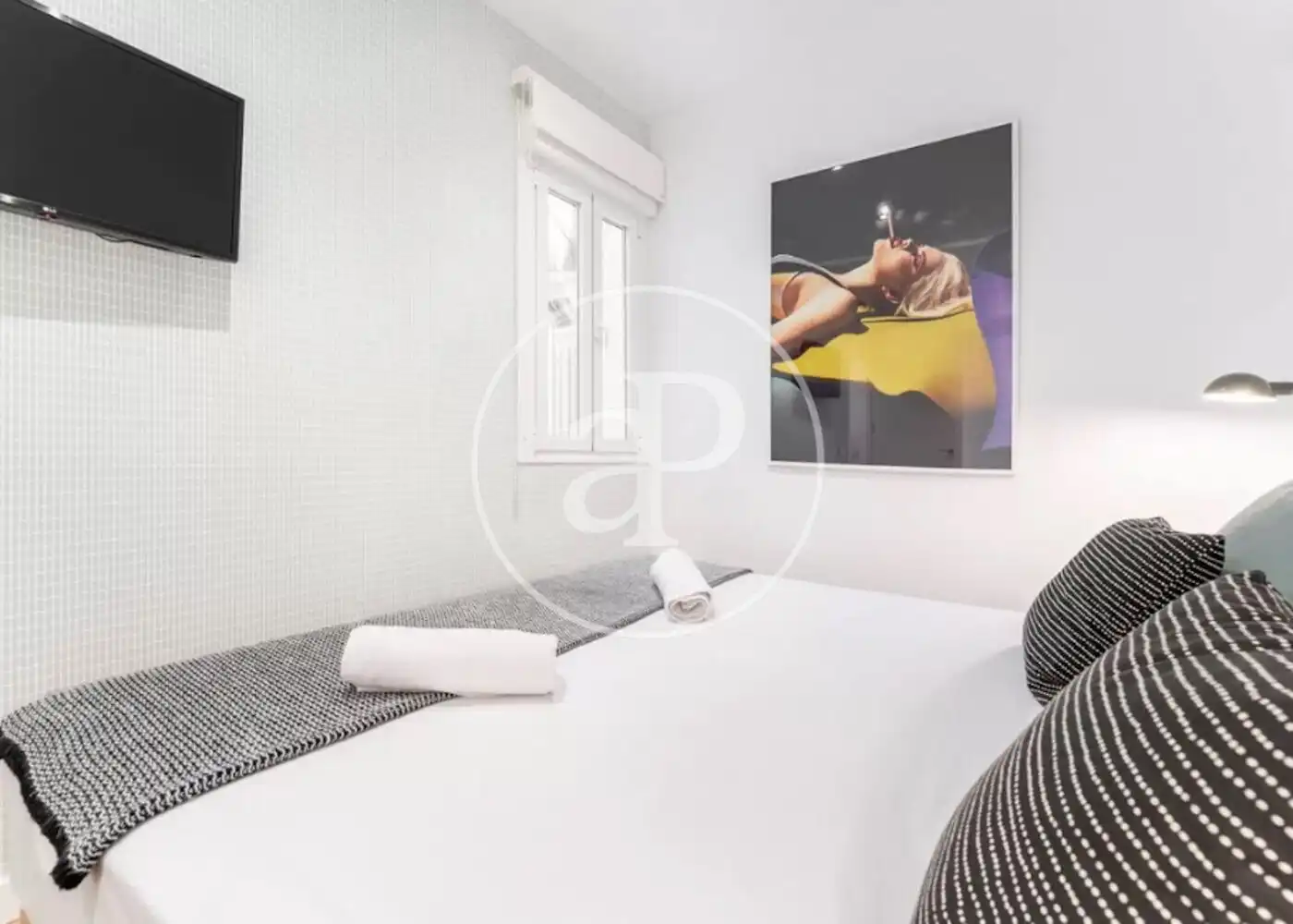 Schlafzimmer von Wohnung zur Miete in Madrid mit Klimaanlage, Heizung und Möbliert