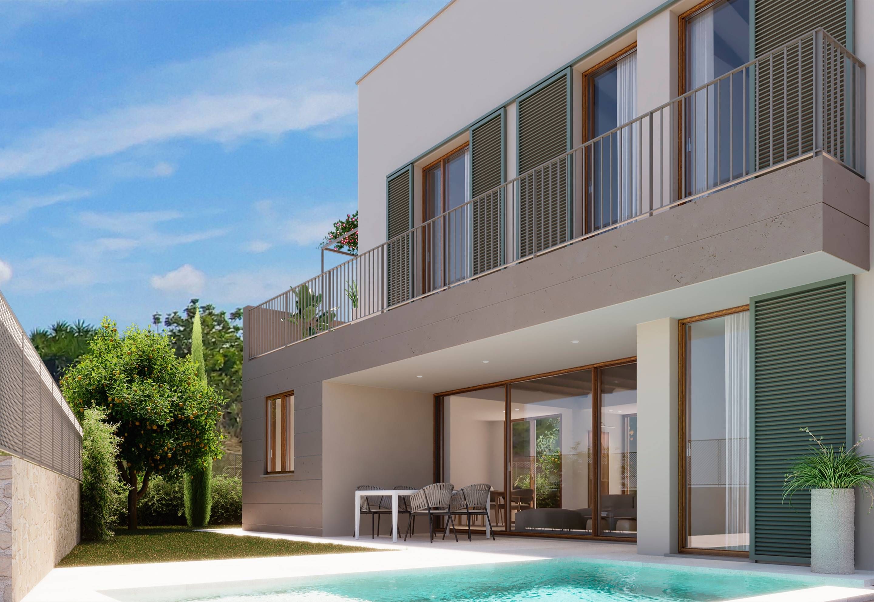 Exterior view of Single-family semi-detached for sale in  Palma de Mallorca  with Air Conditioner, Heating and Private garden
