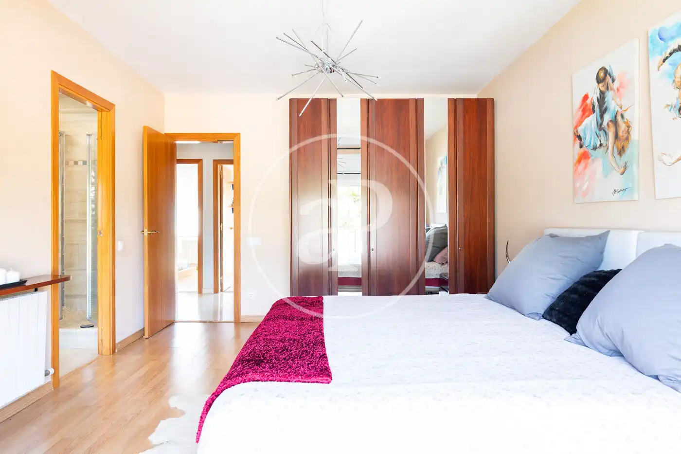 Schlafzimmer von Einfamilien-Reihenhaus zum Verkauf in Sant Quirze del Vallès mit Klimaanlage, Heizung und Privatgarten