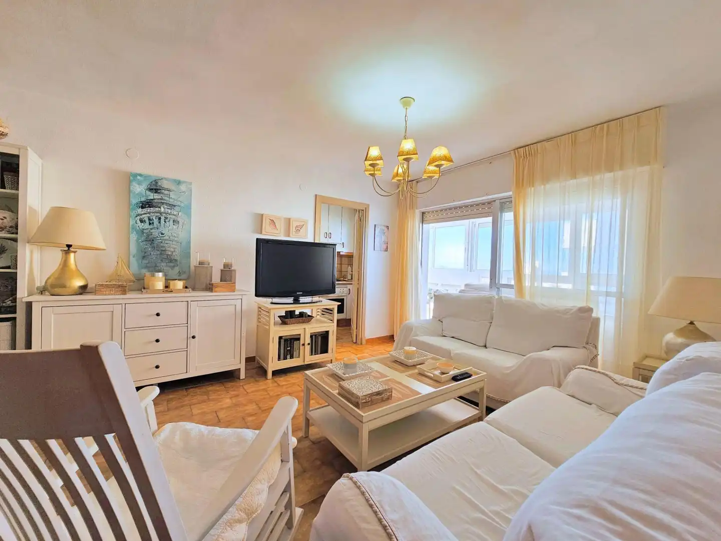 Sala de estar de Piso en venta en La Manga del Mar Menor con Terraza y Piscina comunitaria