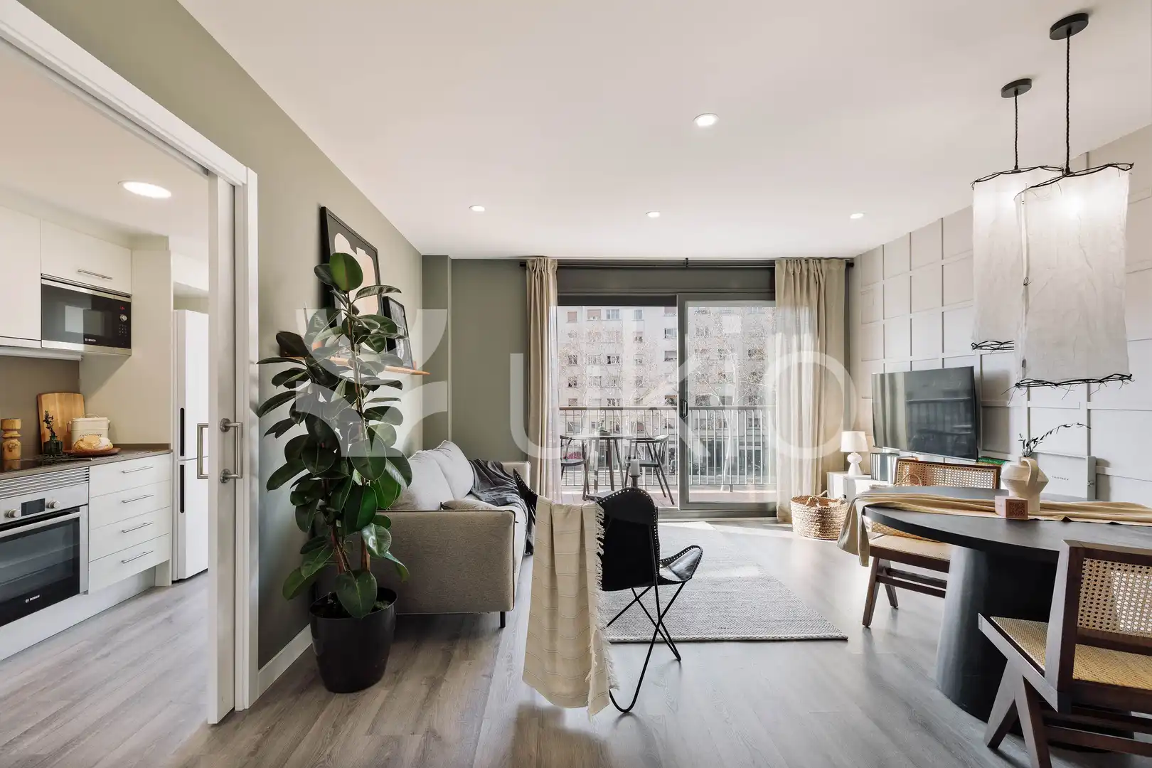 Living room of Apartments for rent in Barcelona  with Air Conditioner, Heating and Terrace