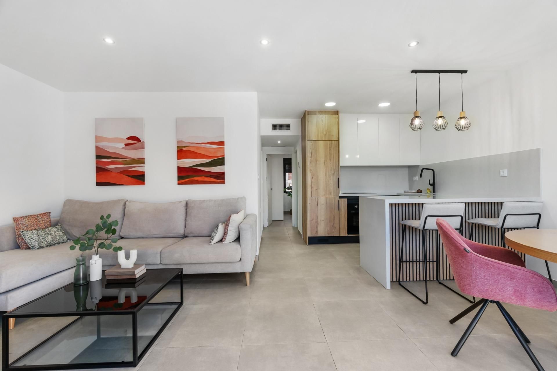 Sala d'estar de Apartament en venda en San Javier amb Aire condicionat, Jardí privat i Terrassa