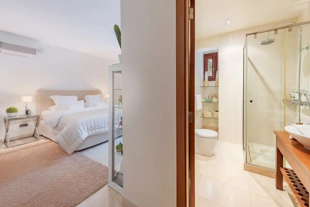 Schlafzimmer von Haus oder Chalet zur Miete in  Palma de Mallorca mit Klimaanlage, Privatgarten und Terrasse