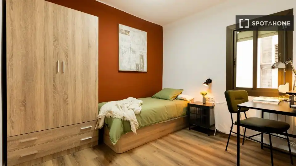 Habitación de Piso para compartir en Sabadell con Aire acondicionado, Calefacción y Amueblado