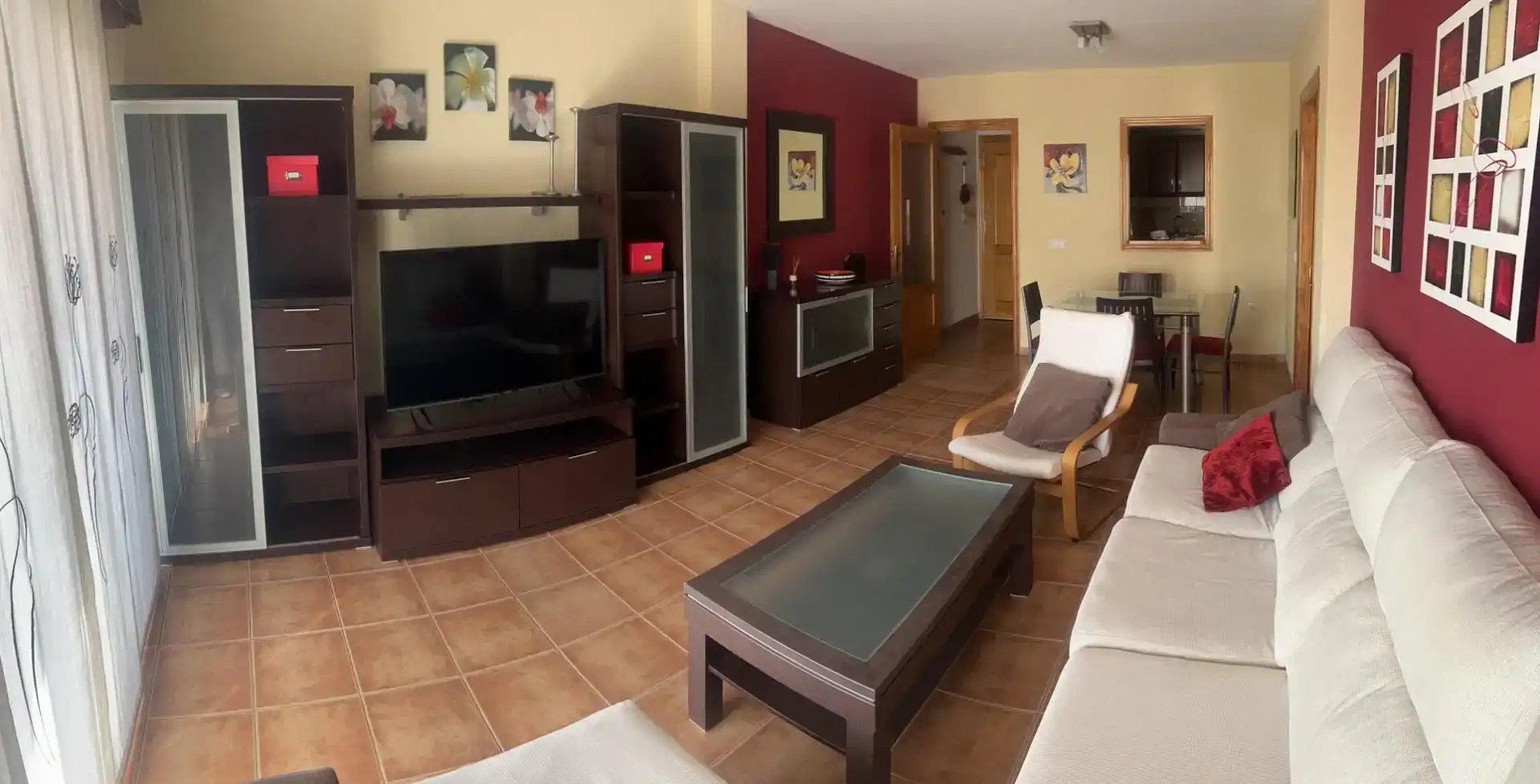 Sala de estar de Piso en venta en Roquetas de Mar con Aire acondicionado, Trastero y Piscina