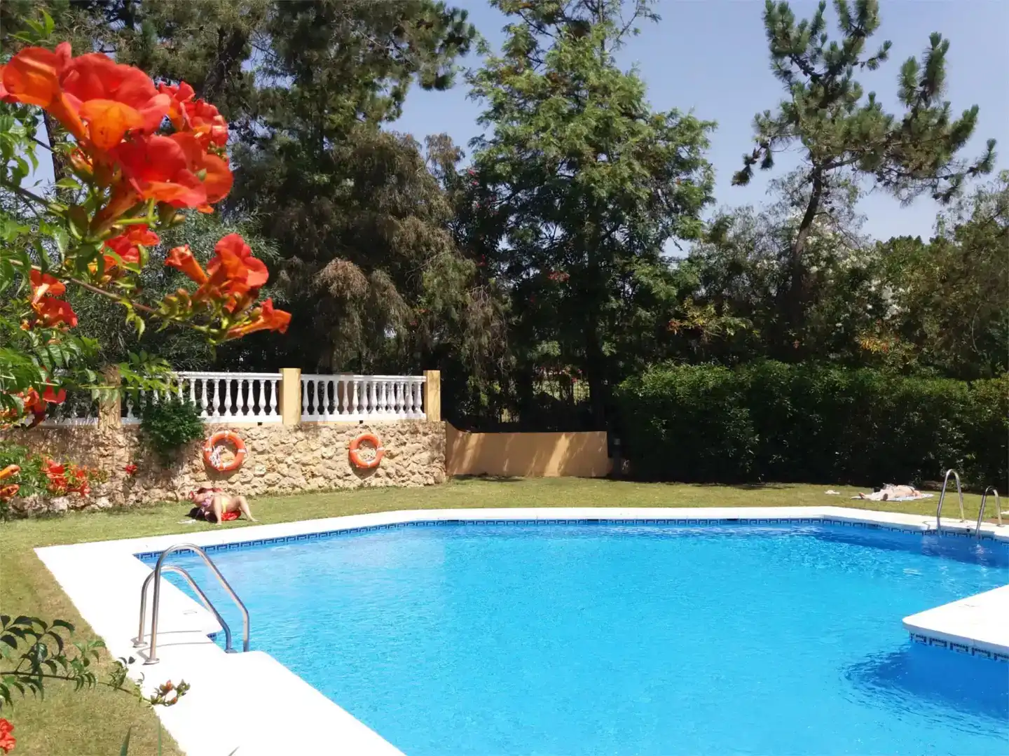 Swimming pool of Flat for rent in Islantilla  with Private garden, Furnished and Oven