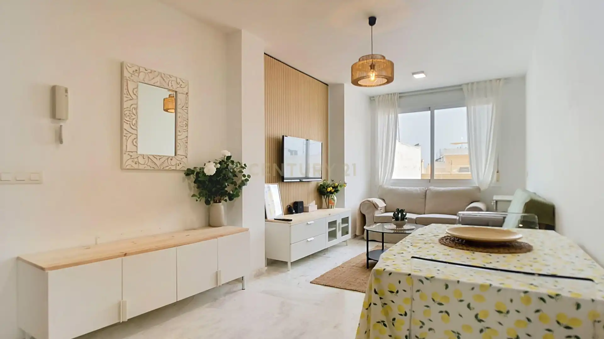 Wohnzimmer von Wohnungen zur Miete in Mijas mit Klimaanlage, Ofen und Waschmaschine