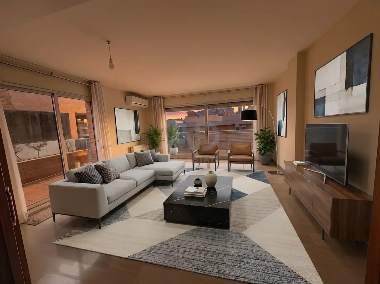Living room of Single-family semi-detached for sale in  Barcelona Capital  with Air Conditioner, Heating and Terrace