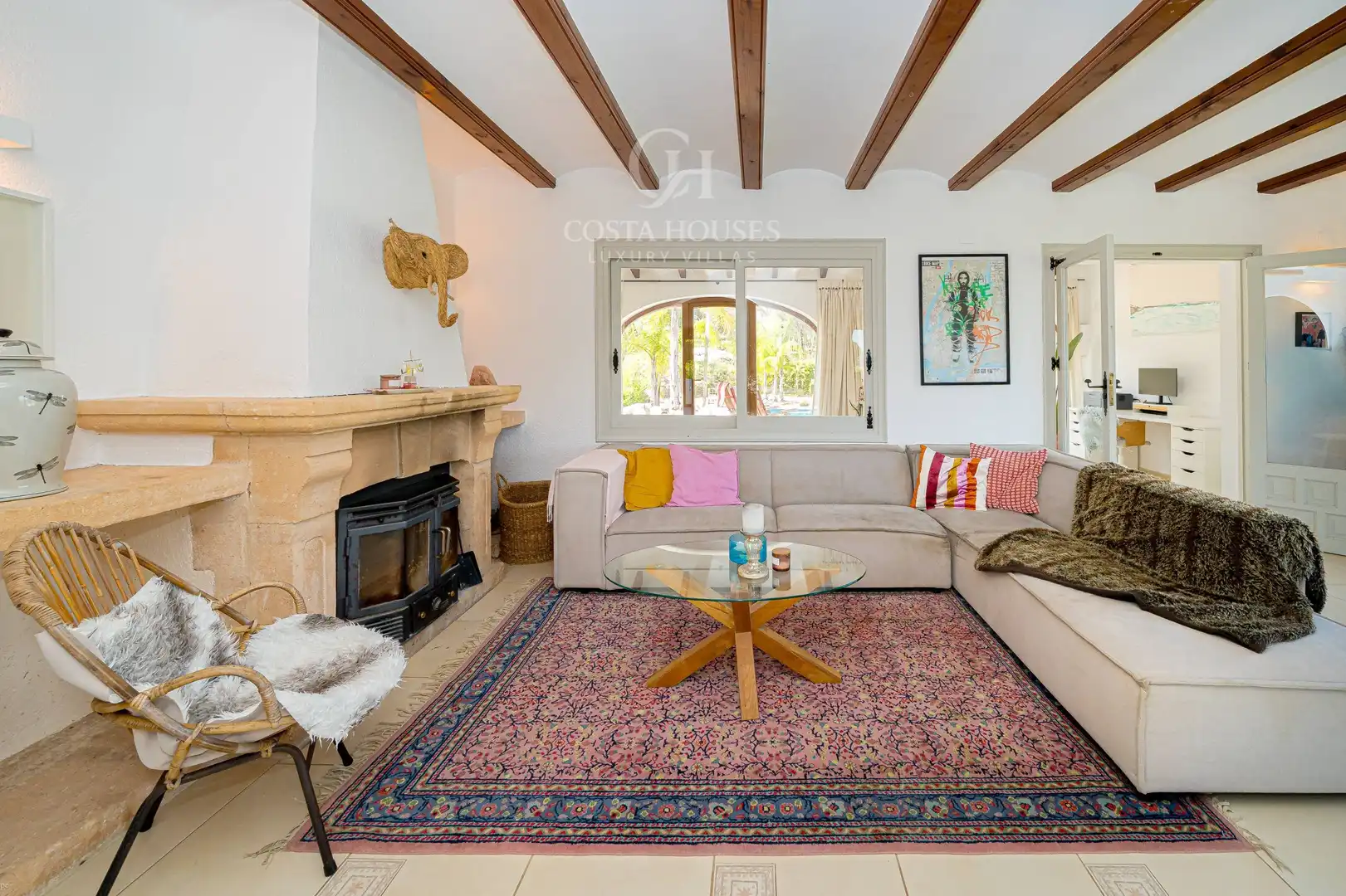 Sala d'estar de Casa o xalet en venda en Jávea / Xàbia amb Aire condicionat, Jardí privat i Terrassa