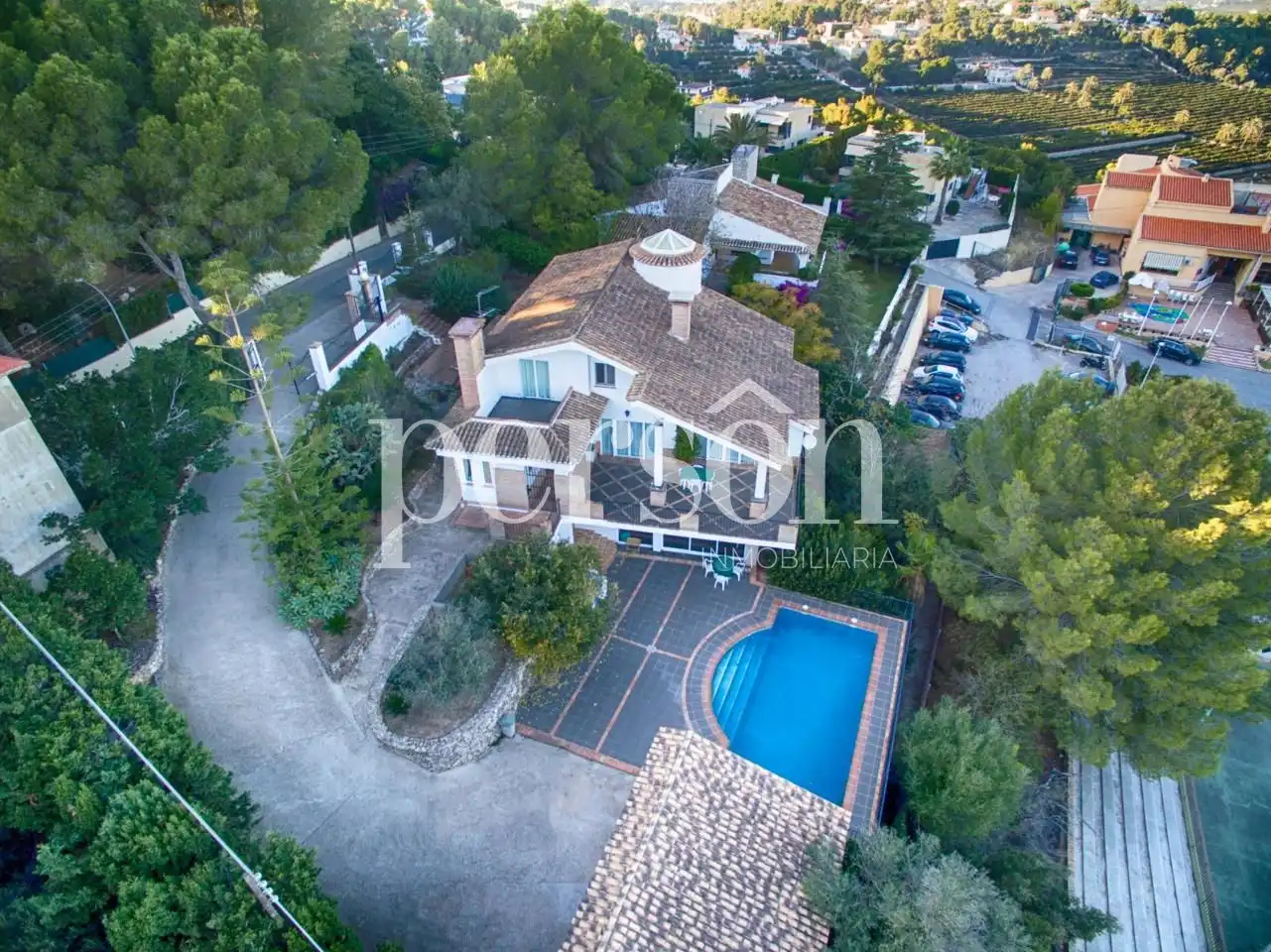 Vista exterior de Casa o chalet en venta en Alzira con Jardín privado, Terraza y Piscina