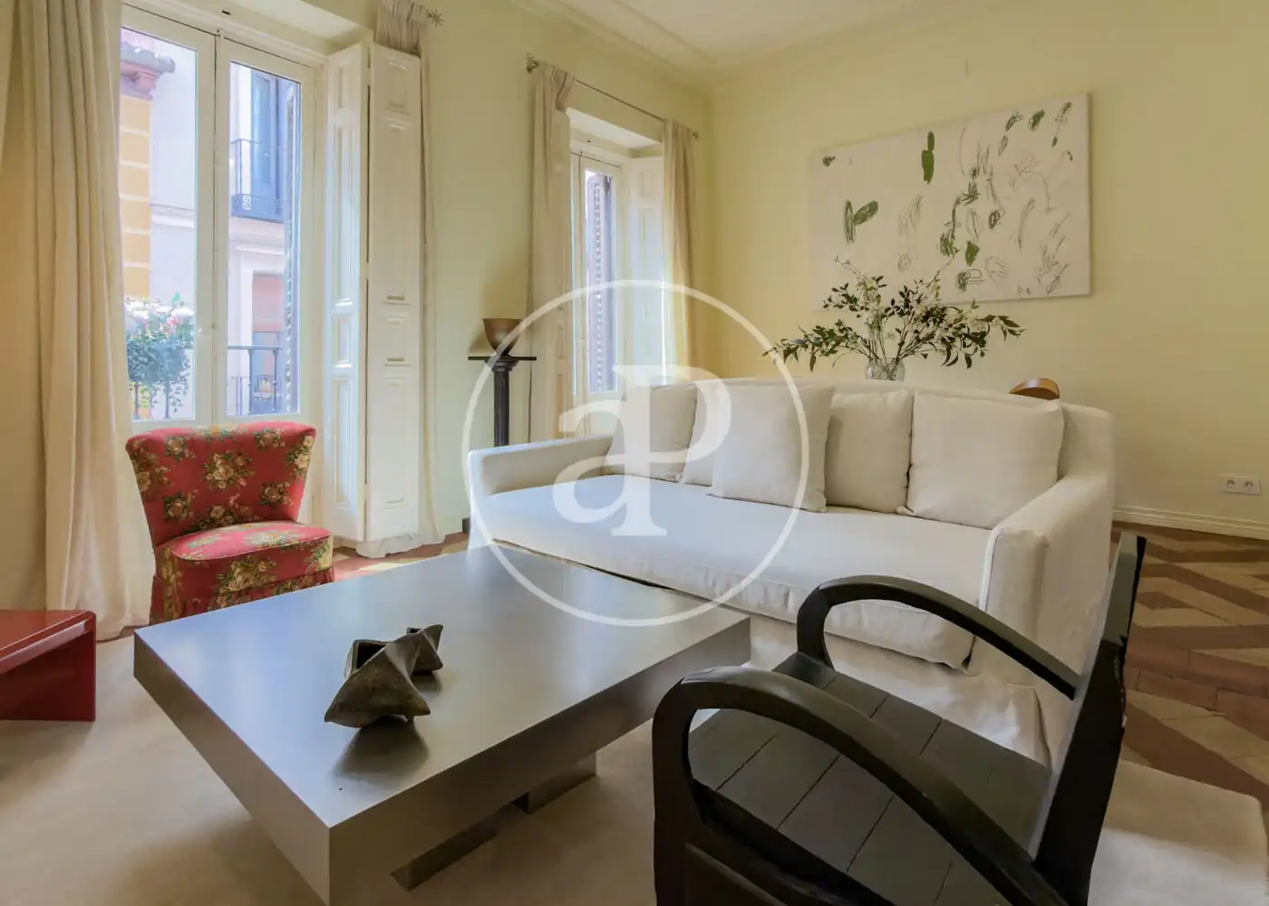 Living room of Flat for rent in Madrid  with Air Conditioner, Heating and Furnished