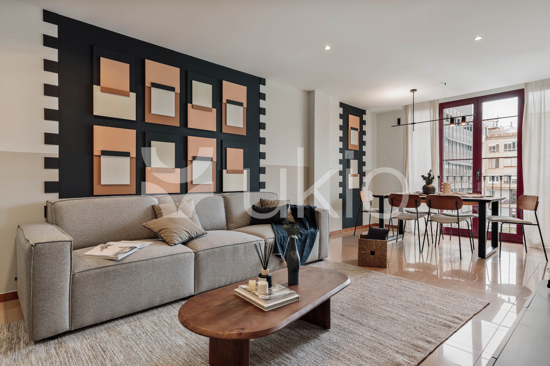 Sala d'estar de Apartament de lloguer en  Barcelona Capital amb Aire condicionat, Calefacció i Moblat