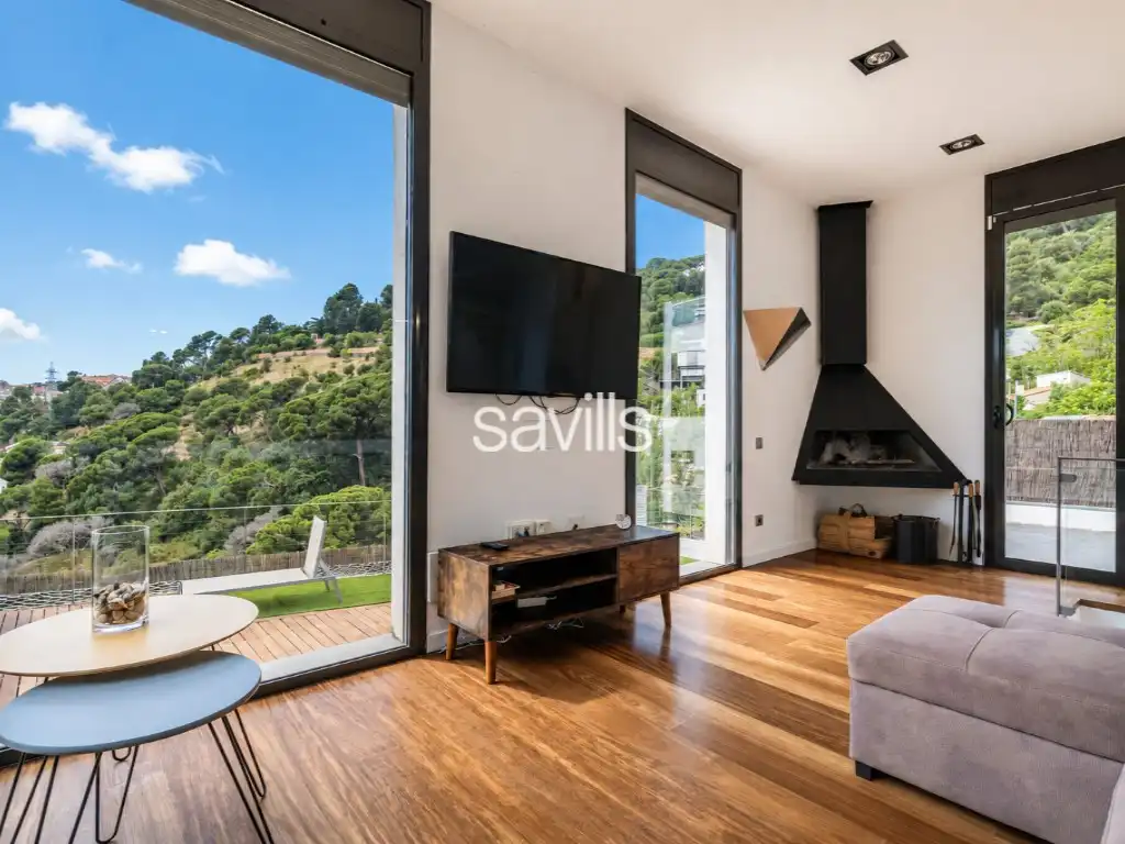 Sala de estar de Casa o chalet de alquiler en Barcelona con Horno