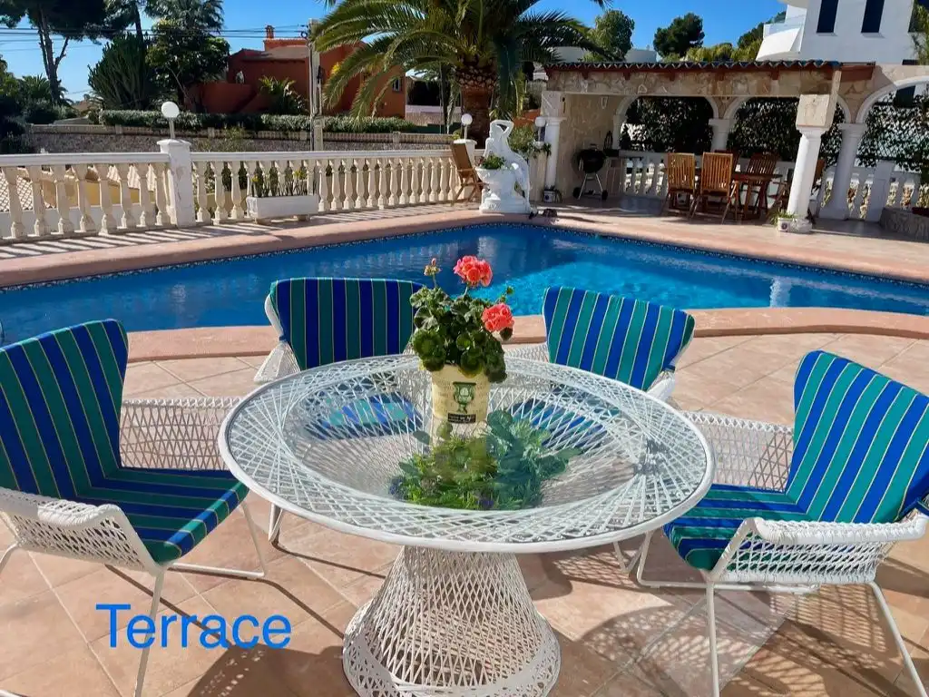 Terrassa de Casa o xalet en venda en Moraira amb Aire condicionat, Terrassa i Piscina