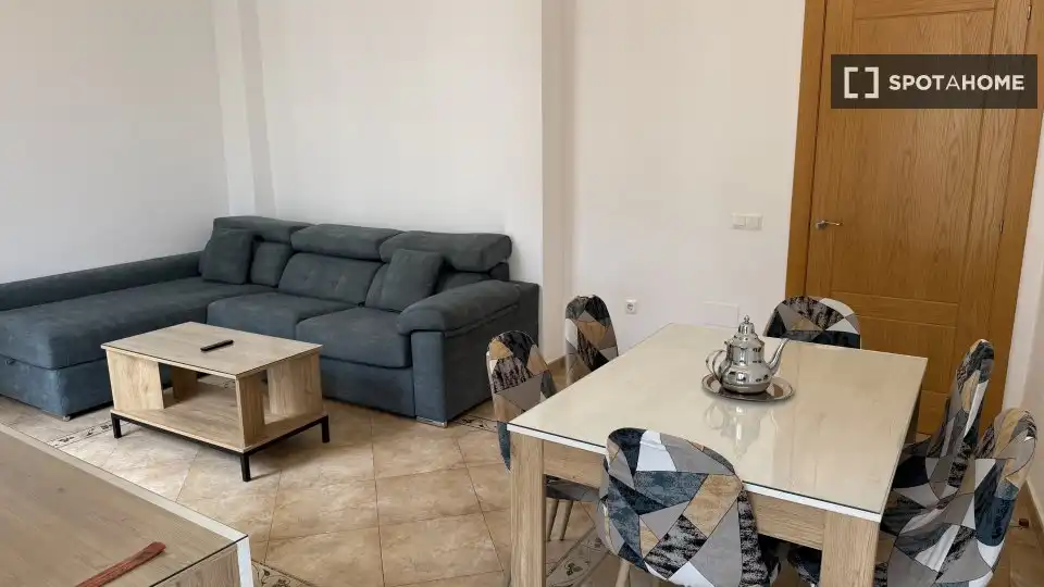 Sala d'estar de Apartament per a compartir en Málaga amb Aire condicionat, Terrassa i Moblat