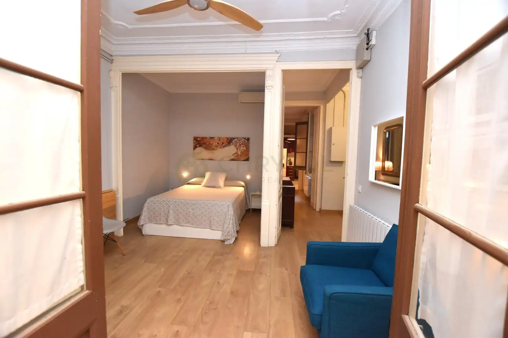 Schlafzimmer von Wohnung zum Verkauf in Barcelona mit Klimaanlage, Heizung und Parkett