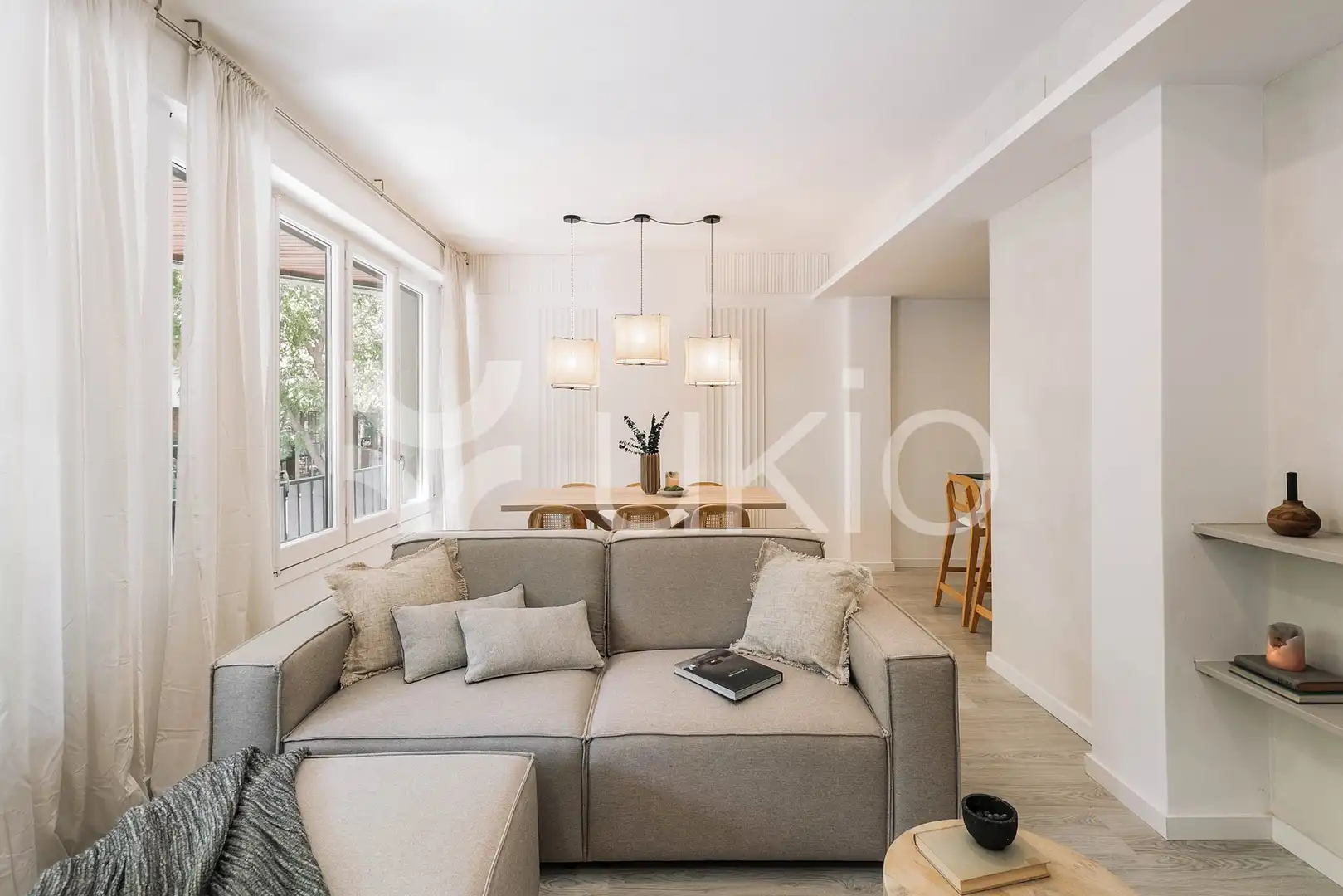 Sala d'estar de Apartament de lloguer en Barcelona amb Aire condicionat, Calefacció i Moblat