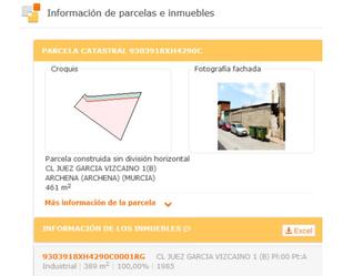 Exterior view of Industrial land for sale in Archena