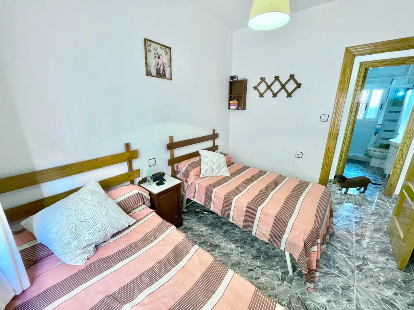 Schlafzimmer von Erdgeschoss zur Miete in San Pedro del Pinatar mit Möbliert, Waschmaschine und Mikrowelle