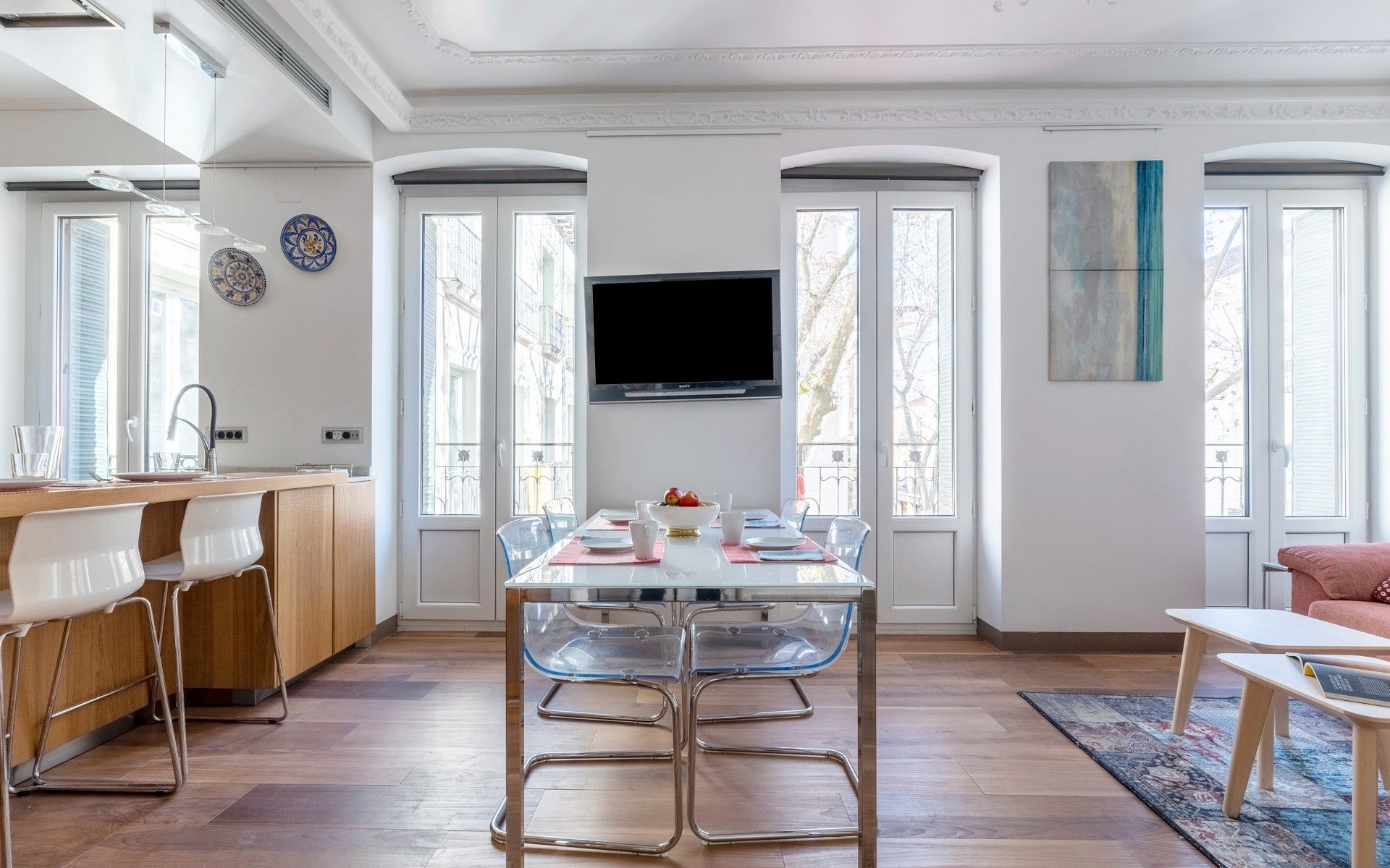 Comedor de Piso de alquiler en  Madrid Capital con Aire acondicionado, Calefacción y Amueblado
