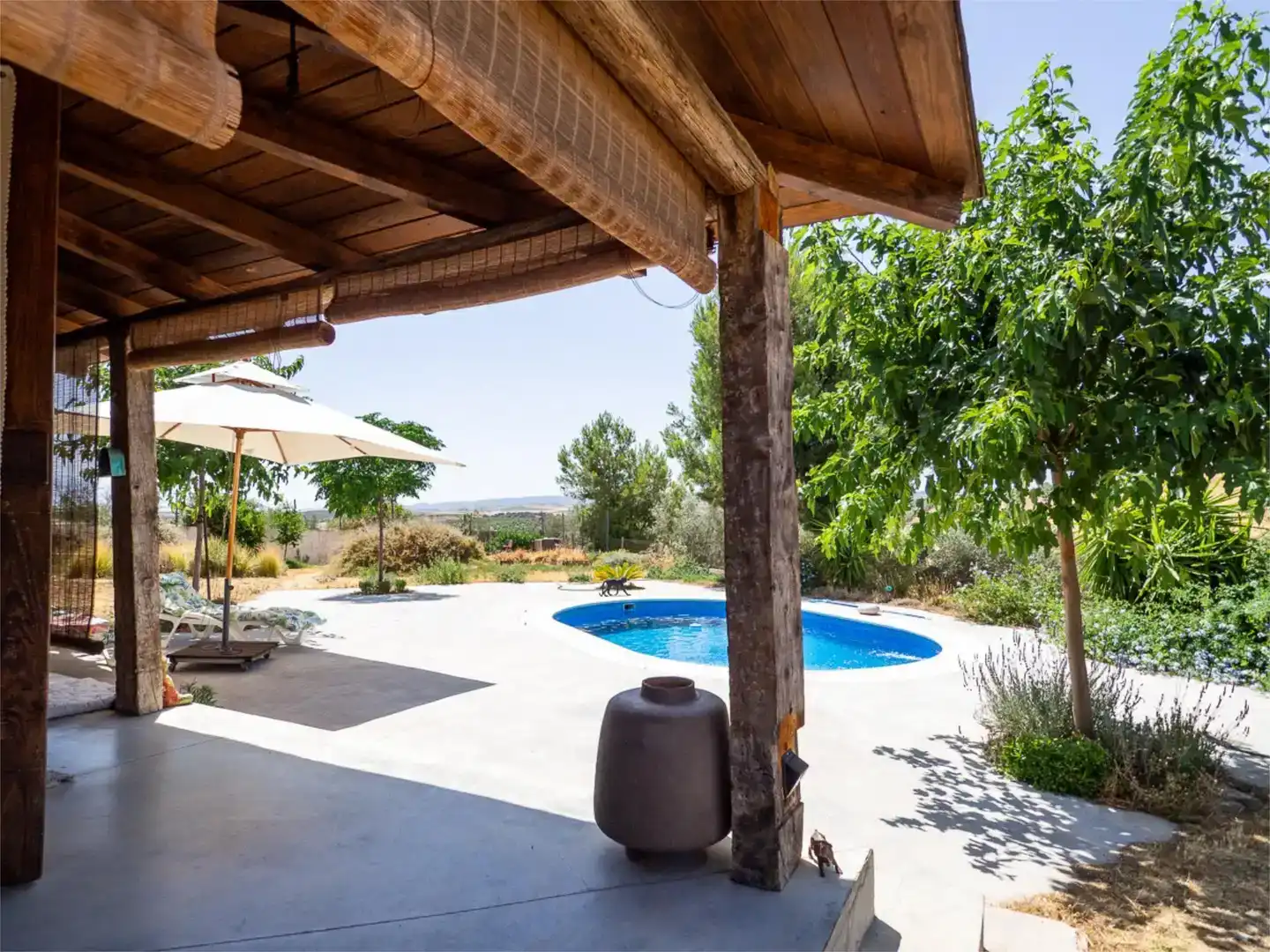 Terrassa de Casa o xalet en venda en Chimeneas amb Aire condicionat i Piscina