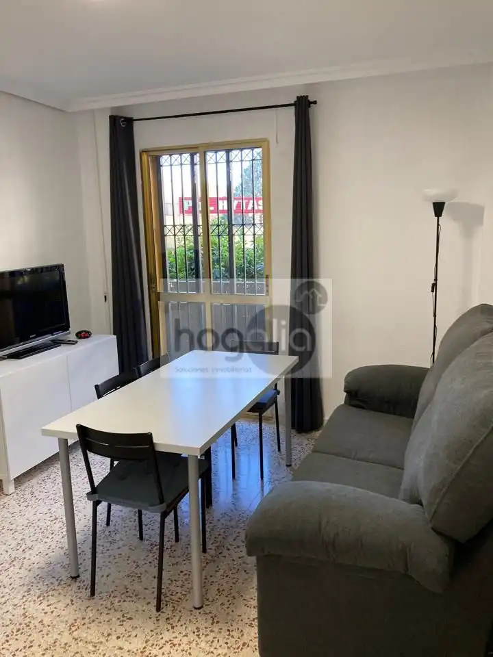 Sala d'estar de Pis de lloguer en Sevilla amb Aire condicionat, Terrassa i Moblat