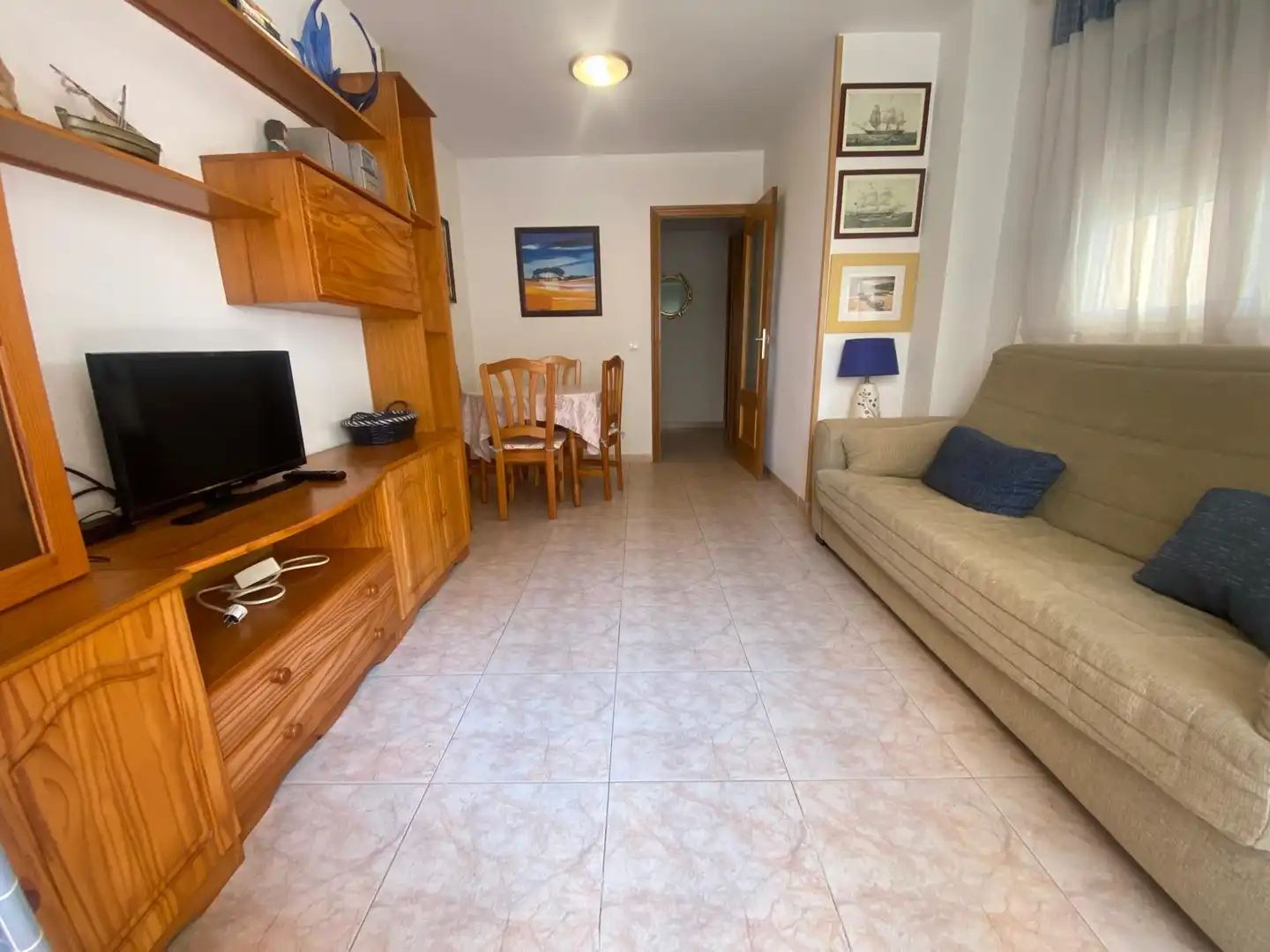 Sala de estar de Apartamento en venta en Xeraco con Trastero, Amueblado y Balcón