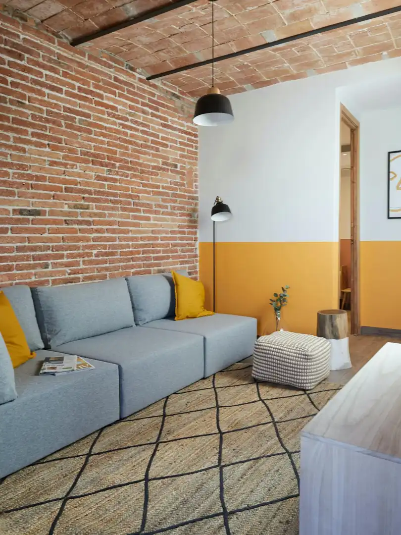 Sala de estar de Piso de alquiler en Barcelona con Aire acondicionado, Calefacción y Amueblado