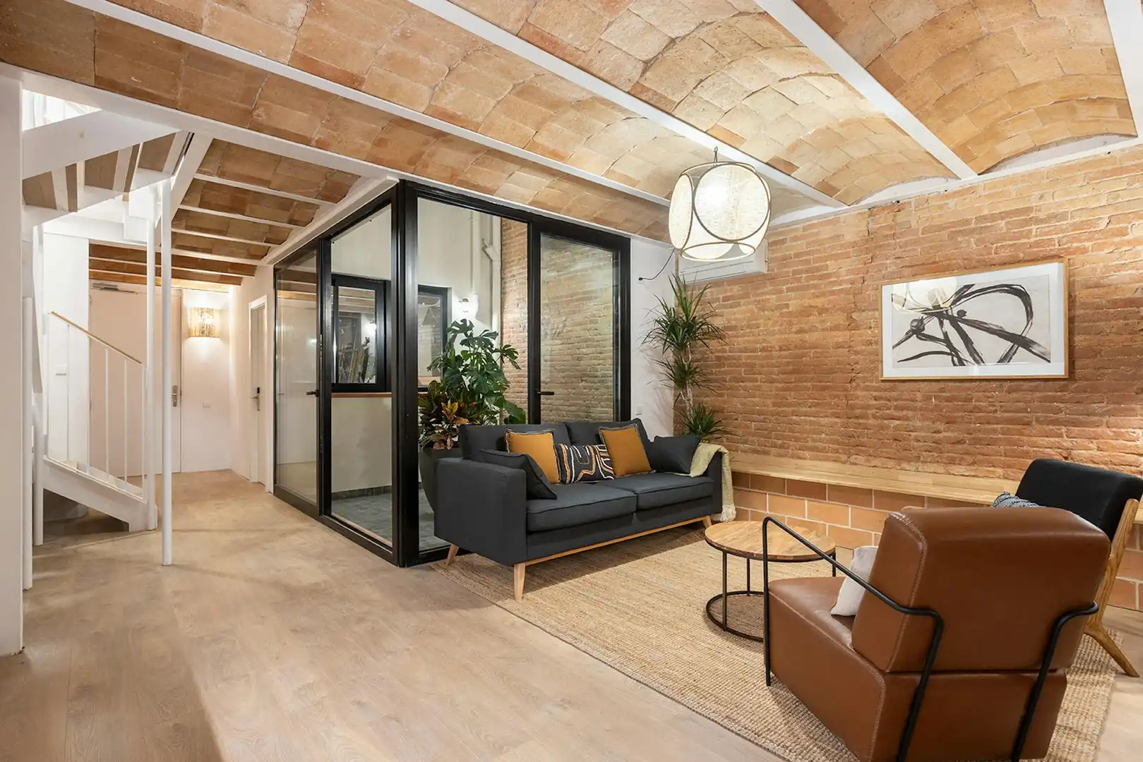 Sala d'estar de Pis de lloguer en Barcelona amb Aire condicionat, Calefacció i Jardí privat