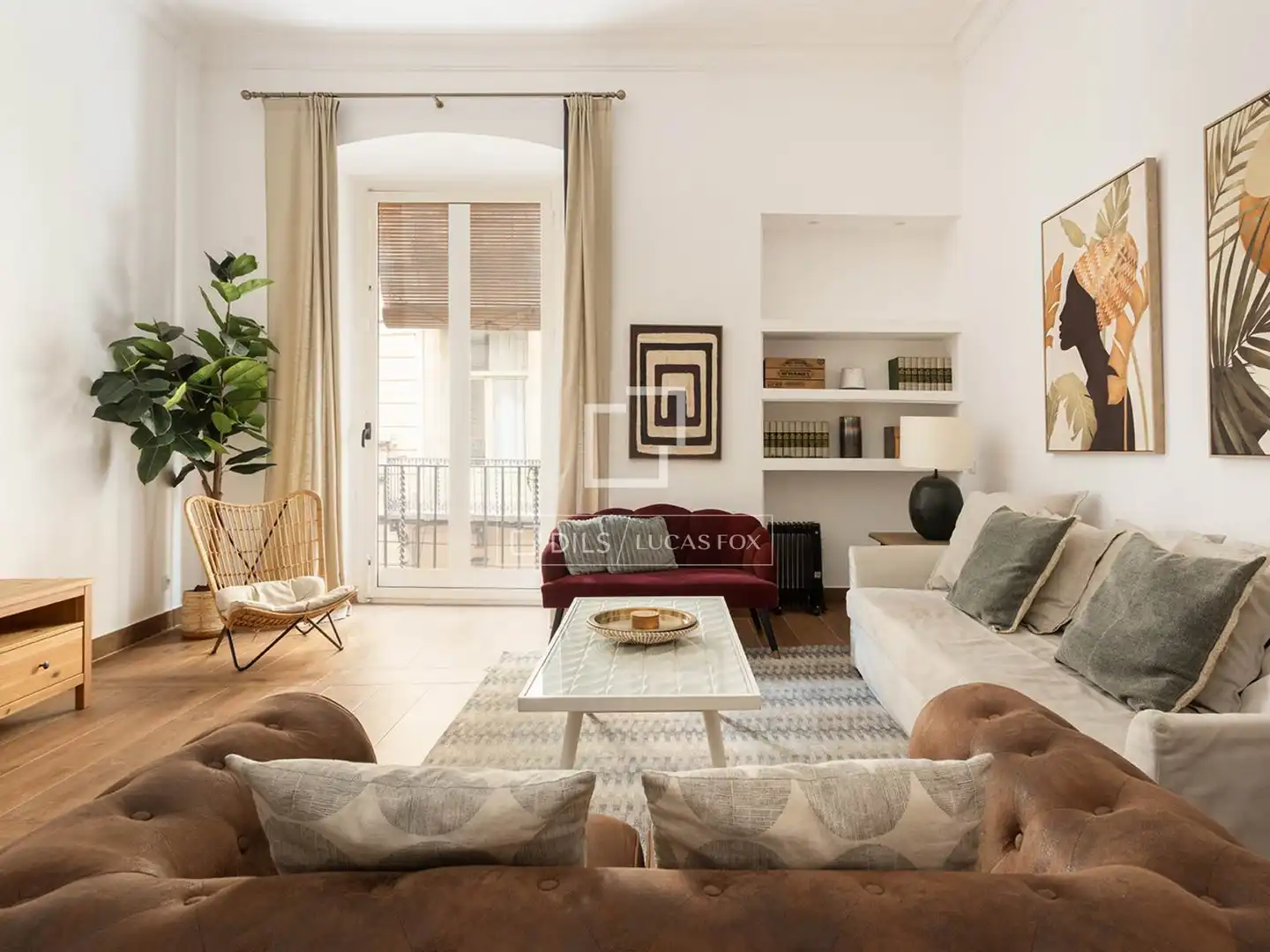 Sala de estar de Piso en venta en Barcelona con Aire acondicionado, Terraza y Amueblado