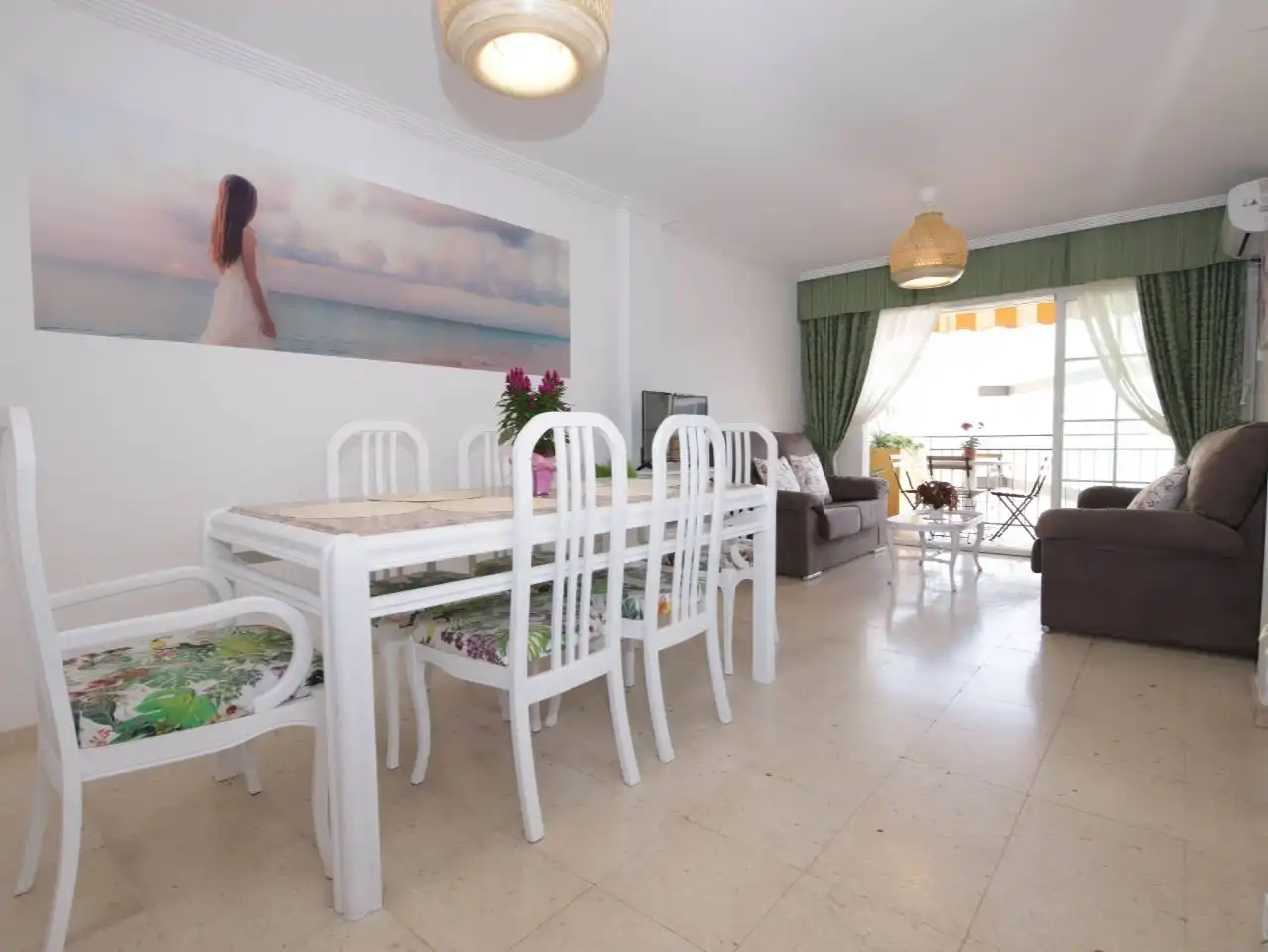 Esszimmer von Wohnung zur Miete in Rincón de la Victoria mit Klimaanlage, Terrasse und Balkon