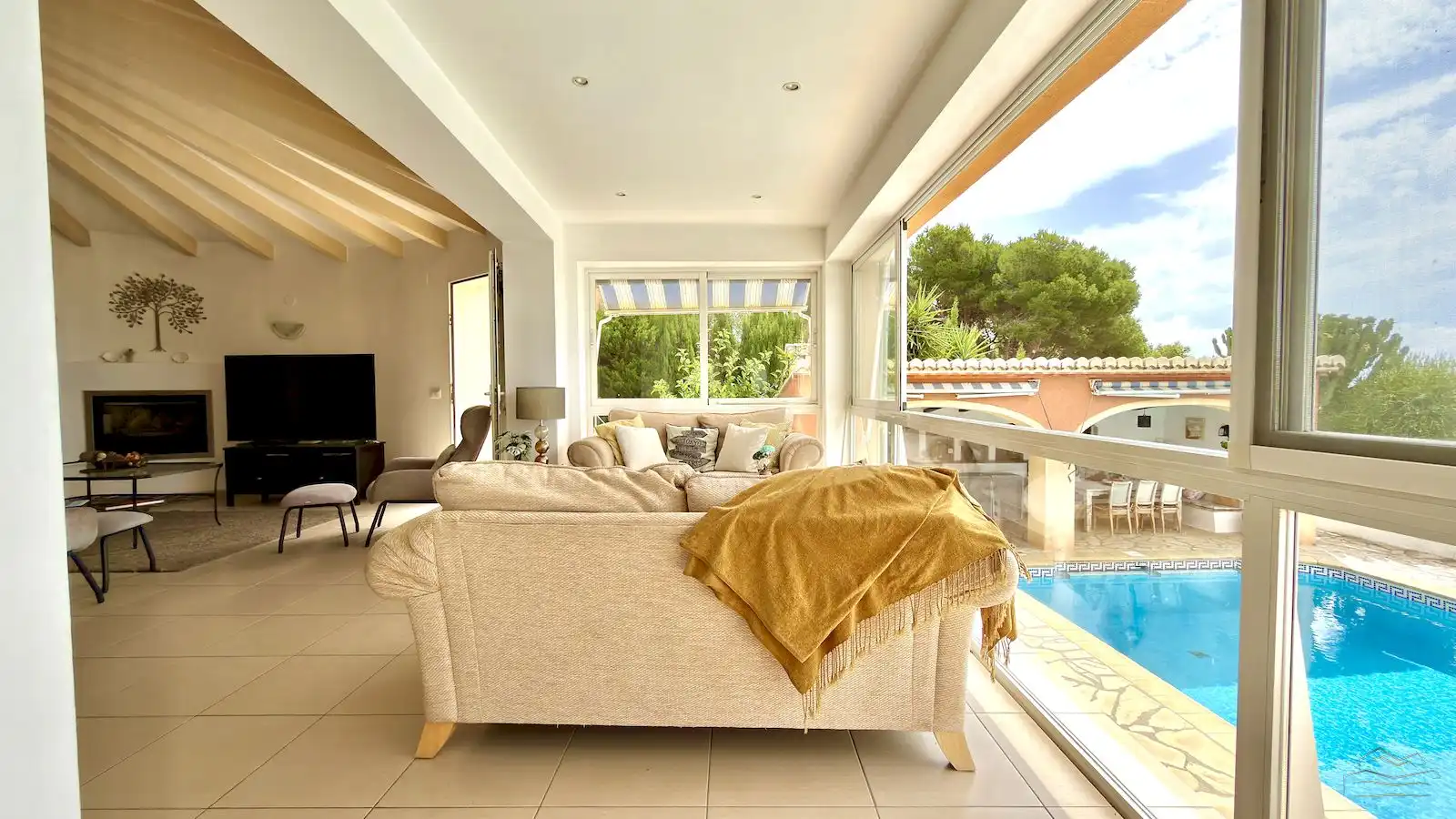 Sala d'estar de Casa o xalet en venda en Jávea / Xàbia amb Aire condicionat, Calefacció i Jardí privat