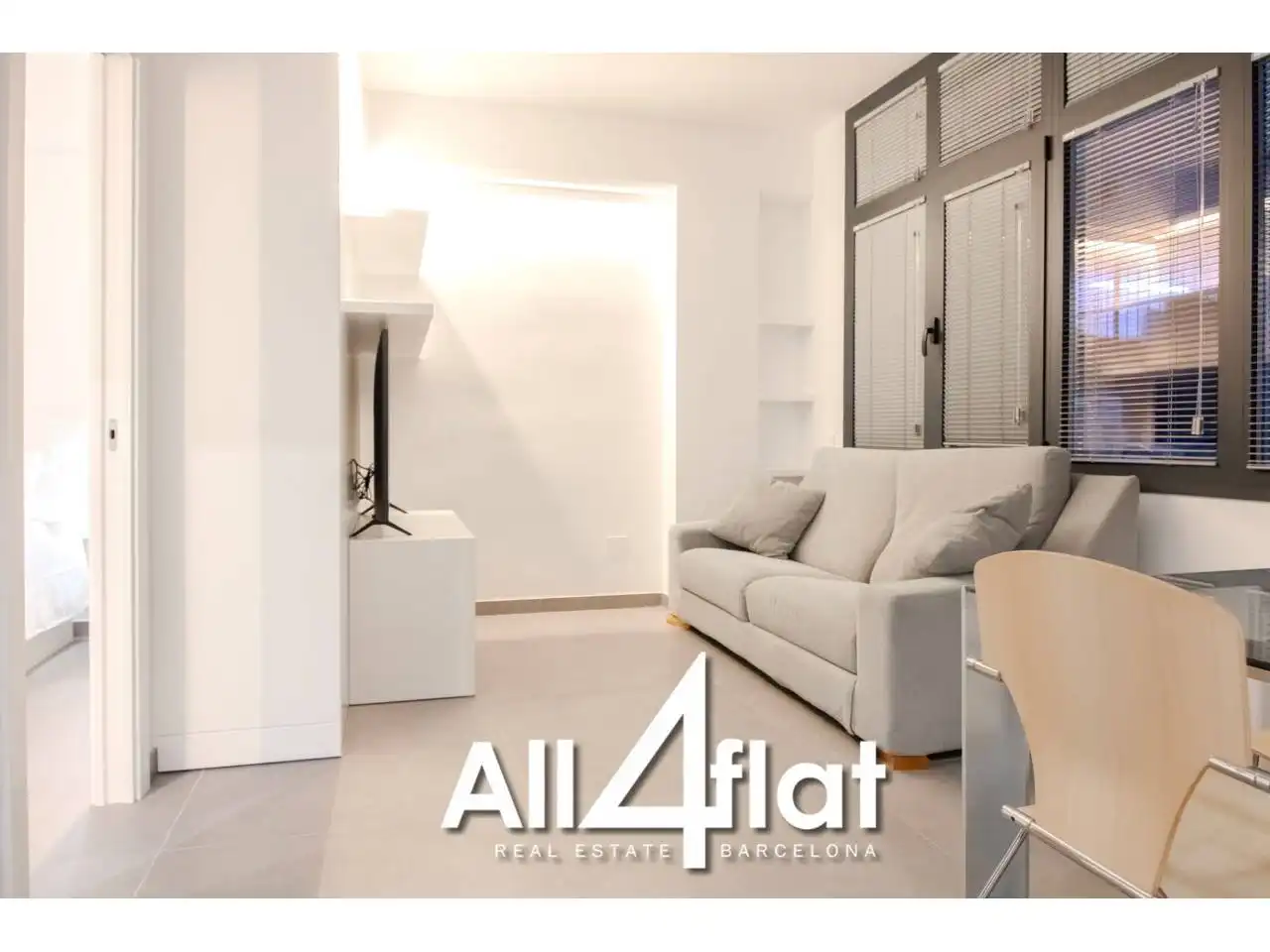 Wohnzimmer von Wohnung zur Miete in Barcelona mit Klimaanlage, Heizung und Möbliert