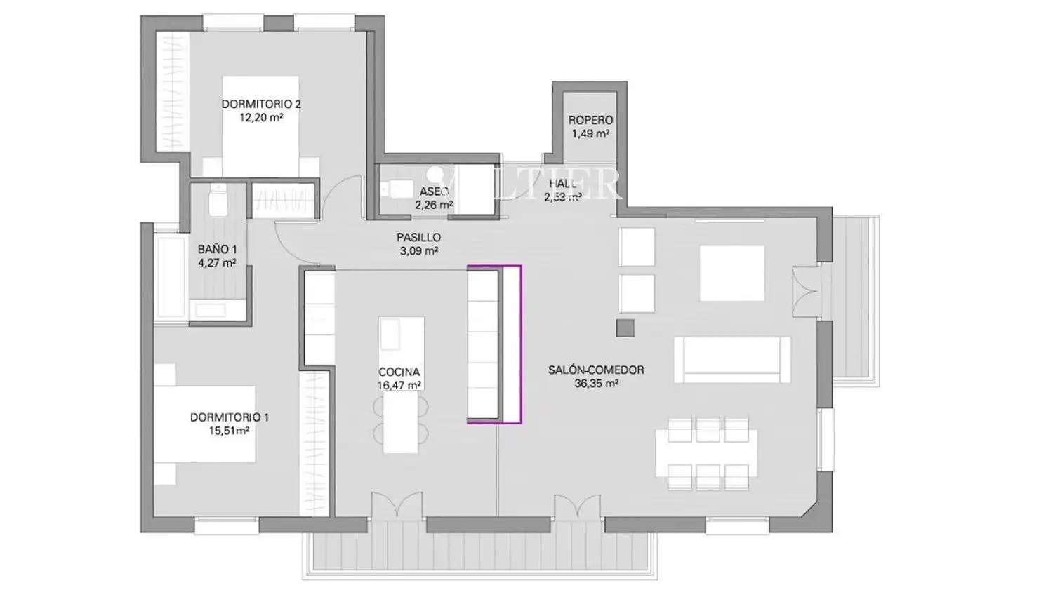 Wohnung zum Verkauf in Madrid mit Klimaanlage, Heizung und Terrasse