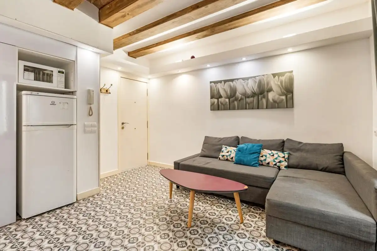 Sala de estar de Piso en venta en Barcelona con Aire acondicionado, Calefacción y Amueblado