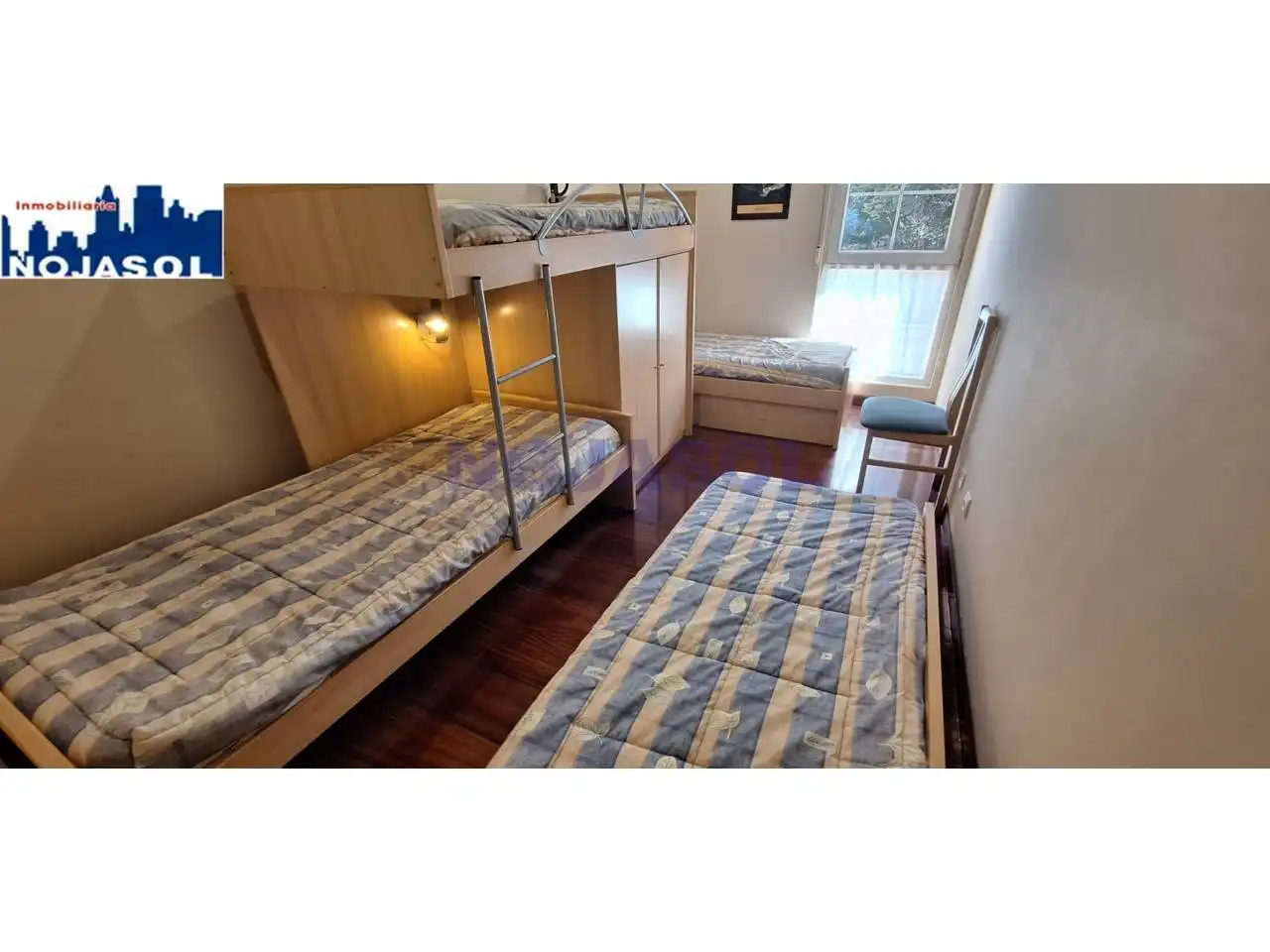 Dormitori de Apartament de lloguer en Noja amb Calefacció, Terrassa i Moblat