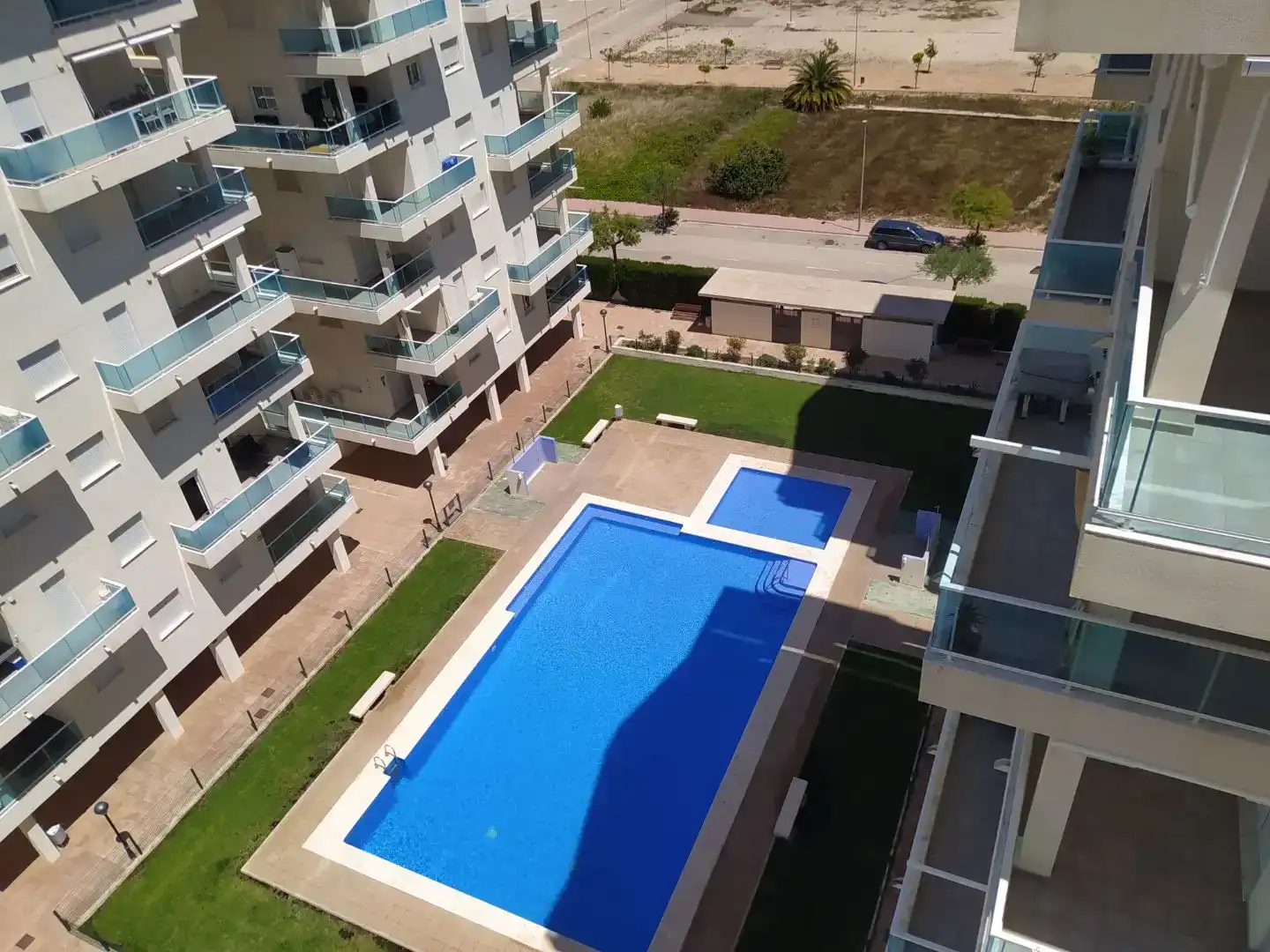 Swimming pool of Flat for sale in Piles  with Air Conditioner, Swimming Pool and Balcony