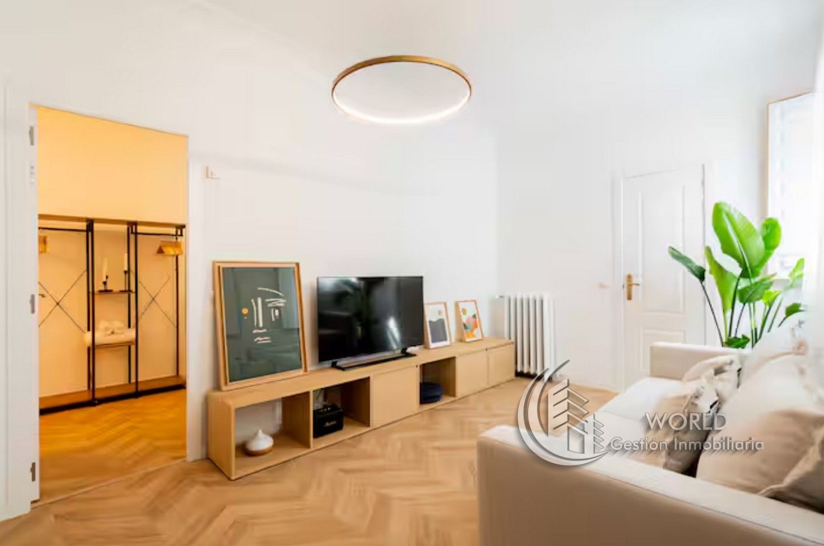 Sala d'estar de Pis en venda en  Madrid Capital amb Aire condicionat, Calefacció i Moblat