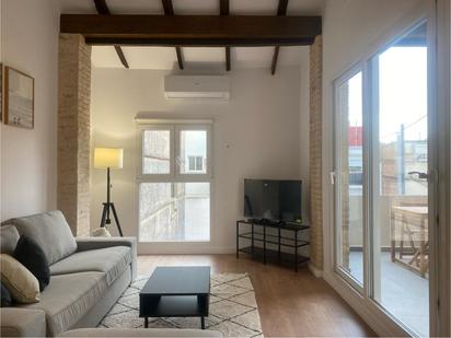 Living room of Attic to rent in  Valencia Capital  with Air Conditioner, Terrace and Balcony