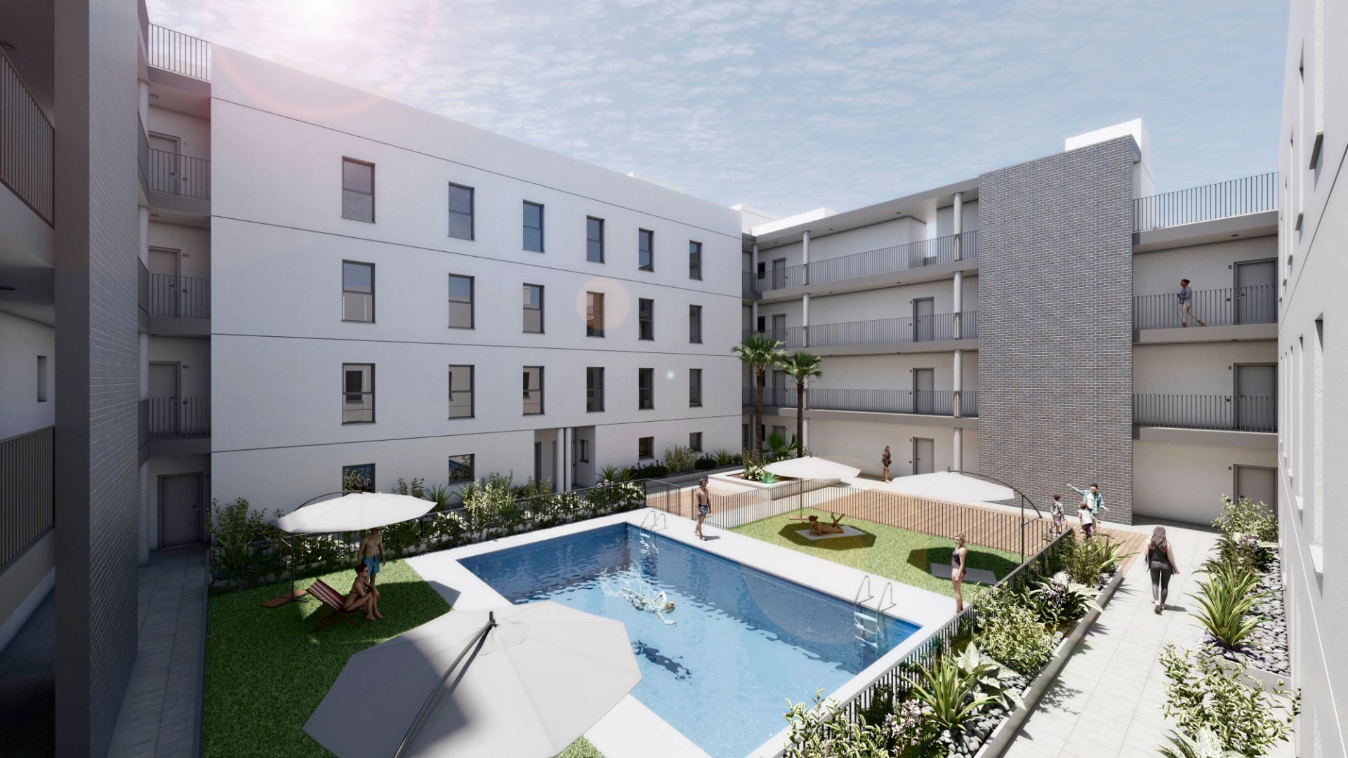 Swimming pool of Flat for sale in Los Barrios  with Private garden, Terrace and Community pool