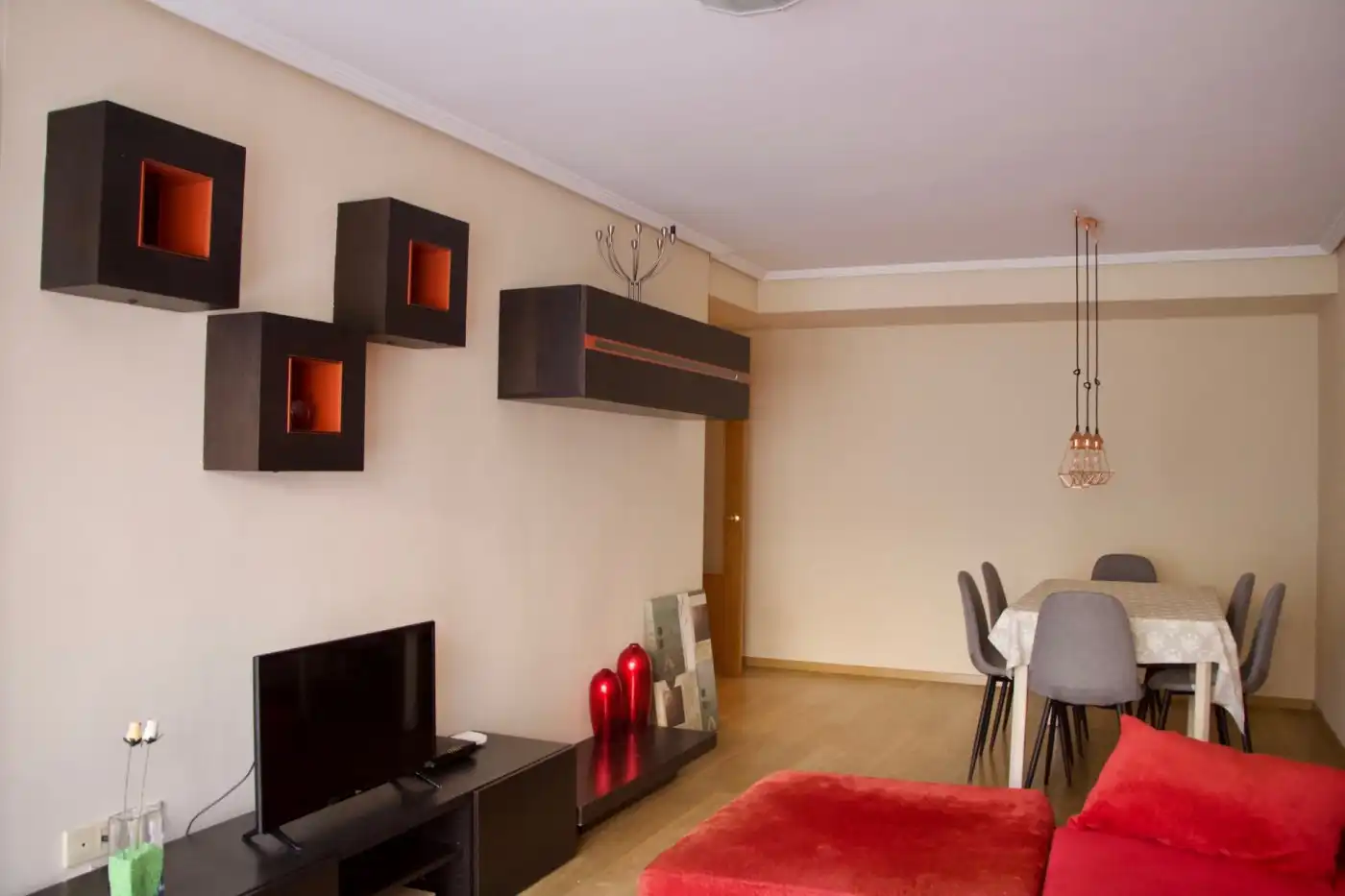 Sala d'estar de Apartament de lloguer en Moncada amb Aire condicionat, Parquet i Balcó